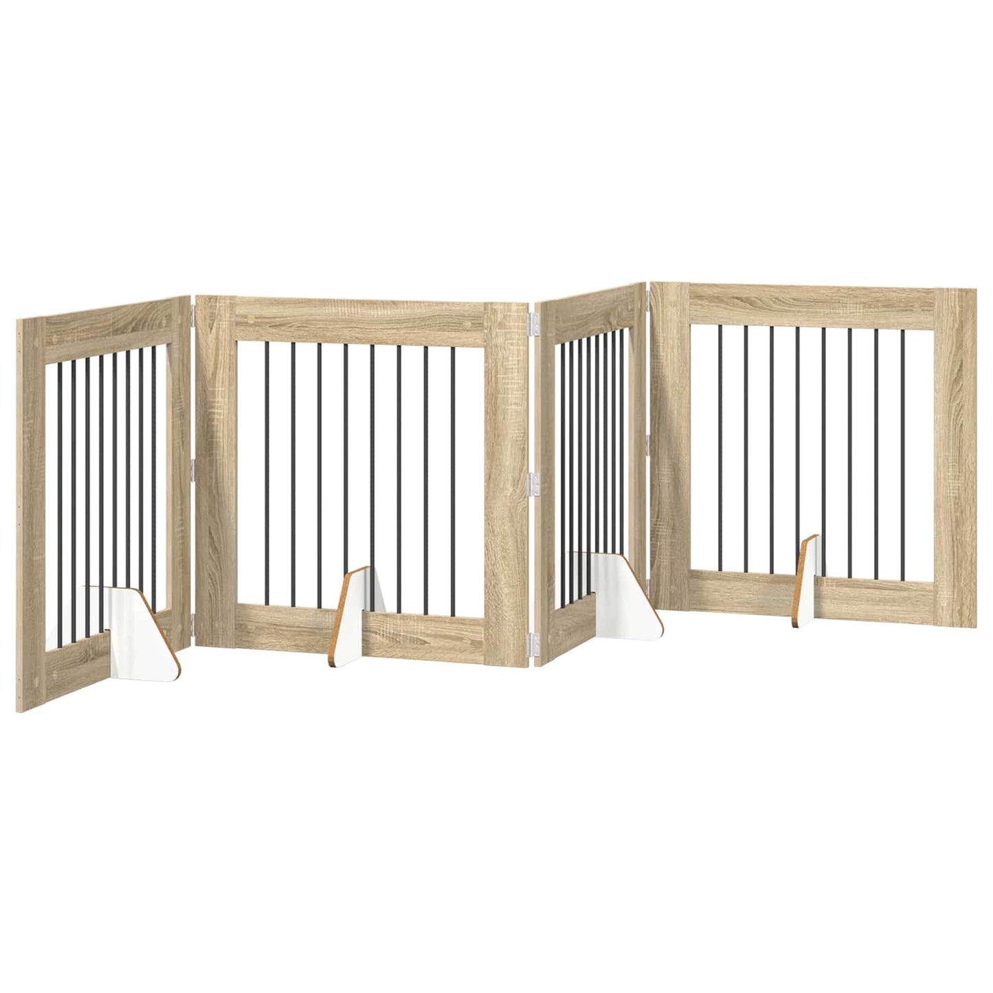 Opvouwbaar hondenhek met standaards 4 pcs Sonoma Eiken 321 cm is nu te koop bij PeponiXL, paradijselijk wonen!
