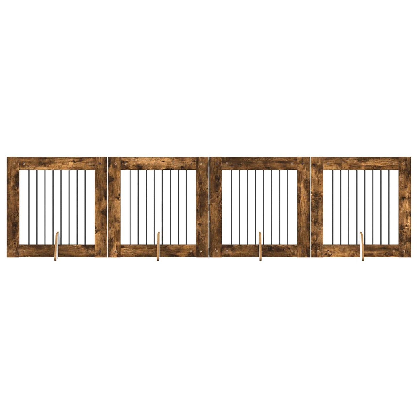 Hondenhekje met standaards 4 pcs Gerookt eiken 80 x 80 cm is nu te koop bij PeponiXL, paradijselijk wonen!
