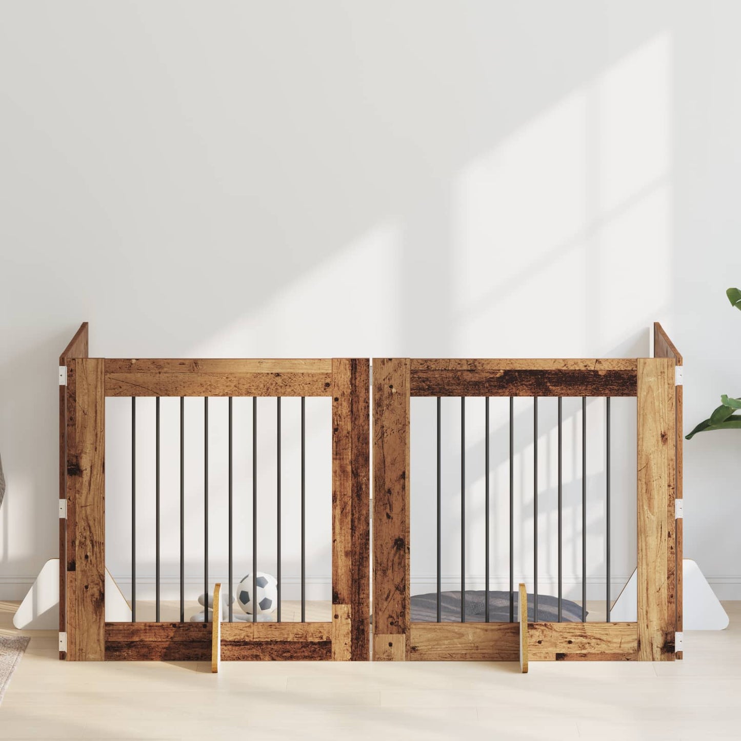 Hondenhekje met standaards 4 pcs Oud hout 80 x 80 cm is nu te koop bij PeponiXL, paradijselijk wonen!