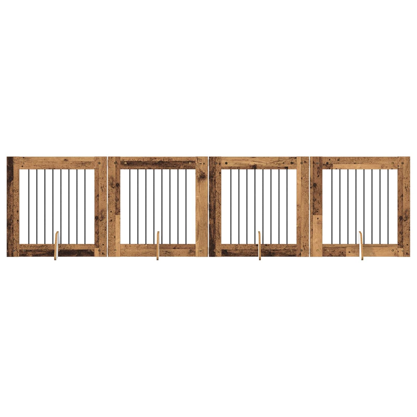 Hondenhekje met standaards 4 pcs Oud hout 80 x 80 cm is nu te koop bij PeponiXL, paradijselijk wonen!