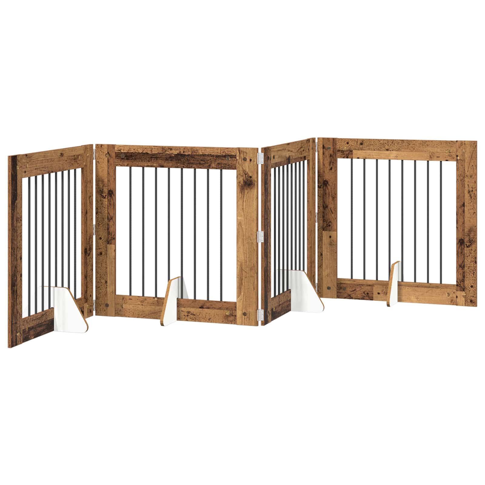 Hondenhekje met standaards 4 pcs Oud hout 80 x 80 cm is nu te koop bij PeponiXL, paradijselijk wonen!