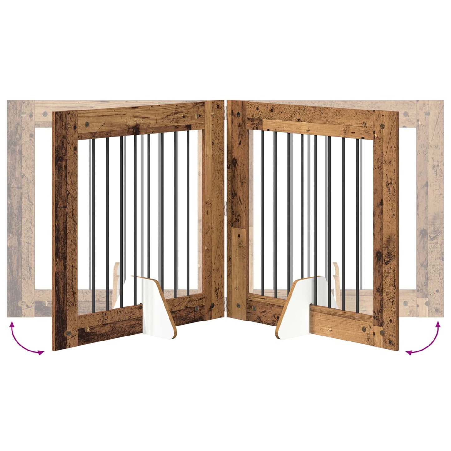 Hondenhekje met standaards 4 pcs Oud hout 80 x 80 cm is nu te koop bij PeponiXL, paradijselijk wonen!