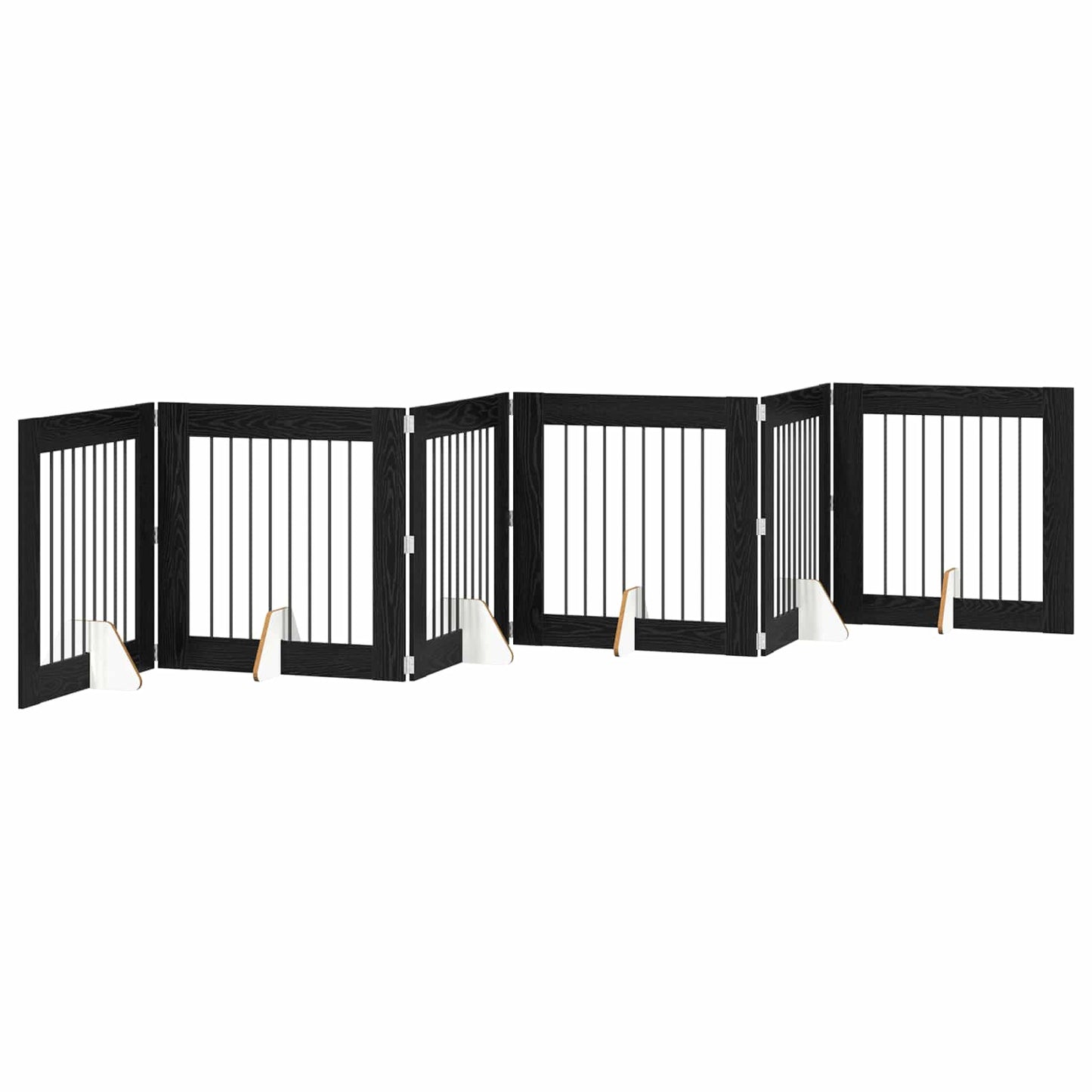 Hondenhekje met standaards 6 pcs Zwart eiken 80 x 80 cm is nu te koop bij PeponiXL, paradijselijk wonen!