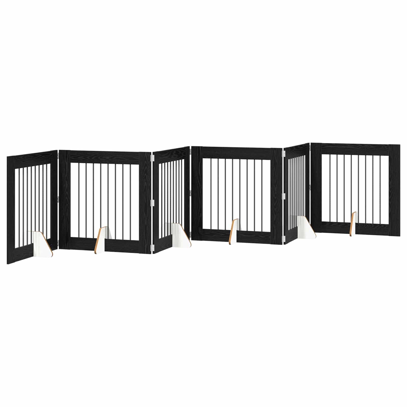 Hondenhekje met standaards 6 pcs Zwart eiken 80 x 80 cm is nu te koop bij PeponiXL, paradijselijk wonen!