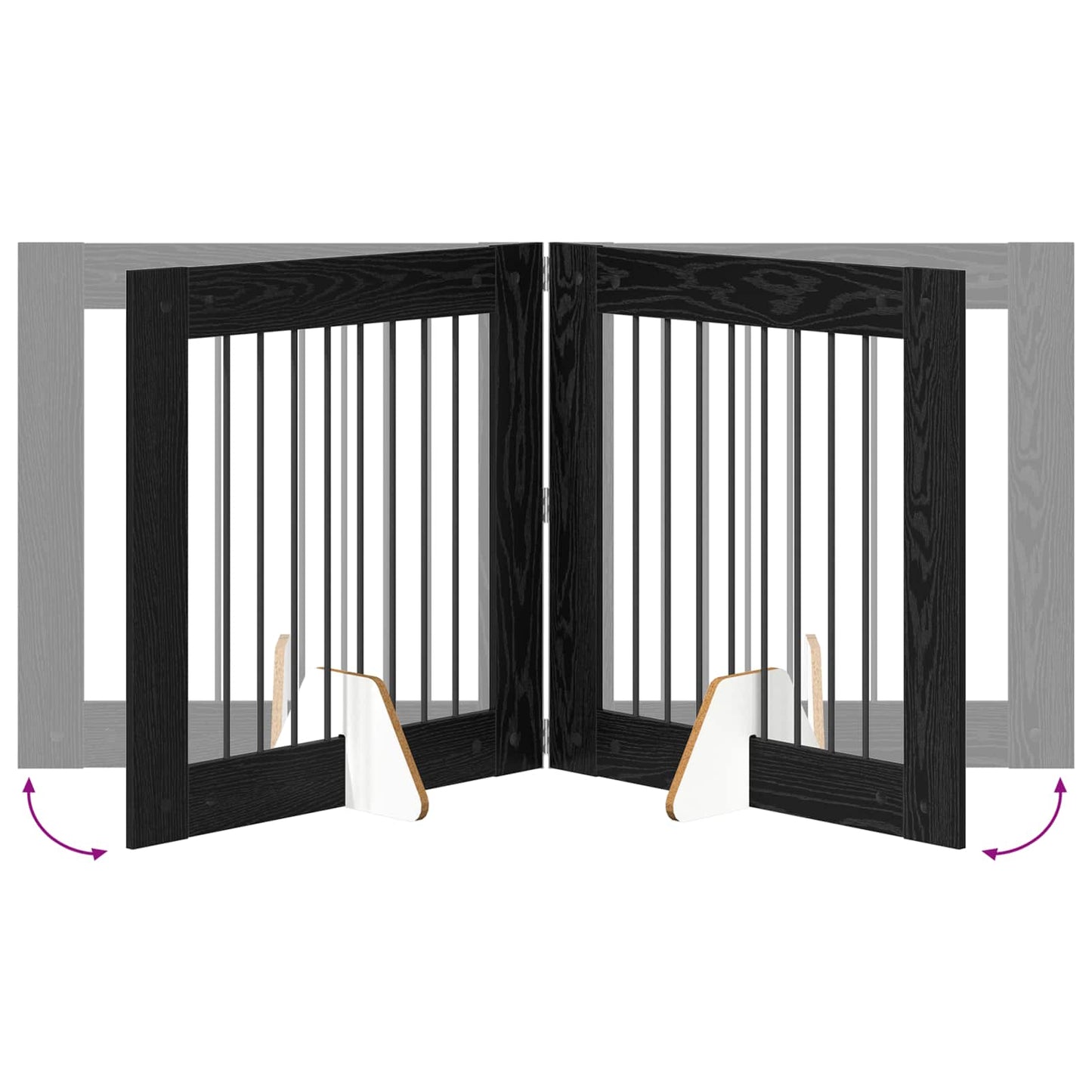 Hondenhekje met standaards 6 pcs Zwart eiken 80 x 80 cm is nu te koop bij PeponiXL, paradijselijk wonen!