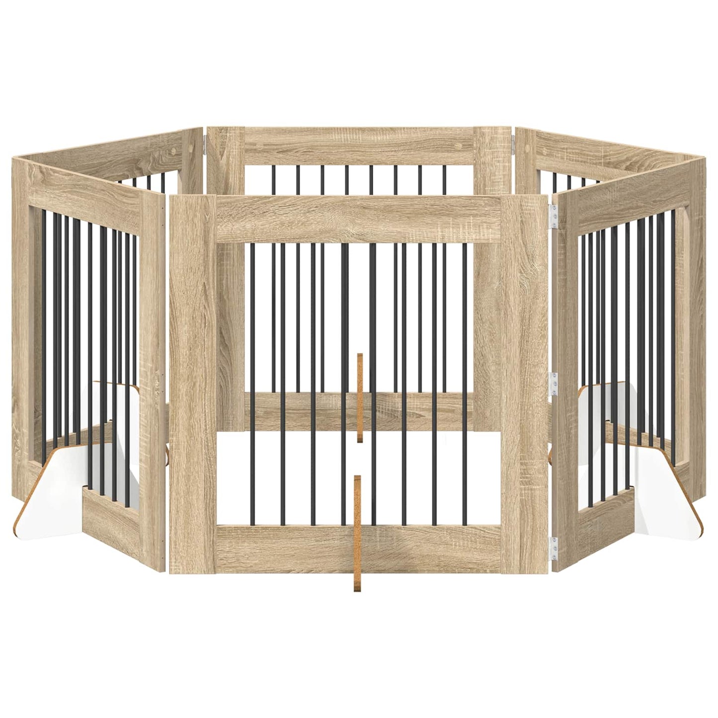 Opvouwbaar hondenhek met standaards 6 pcs Sonoma Eiken 482 cm is nu te koop bij PeponiXL, paradijselijk wonen!
