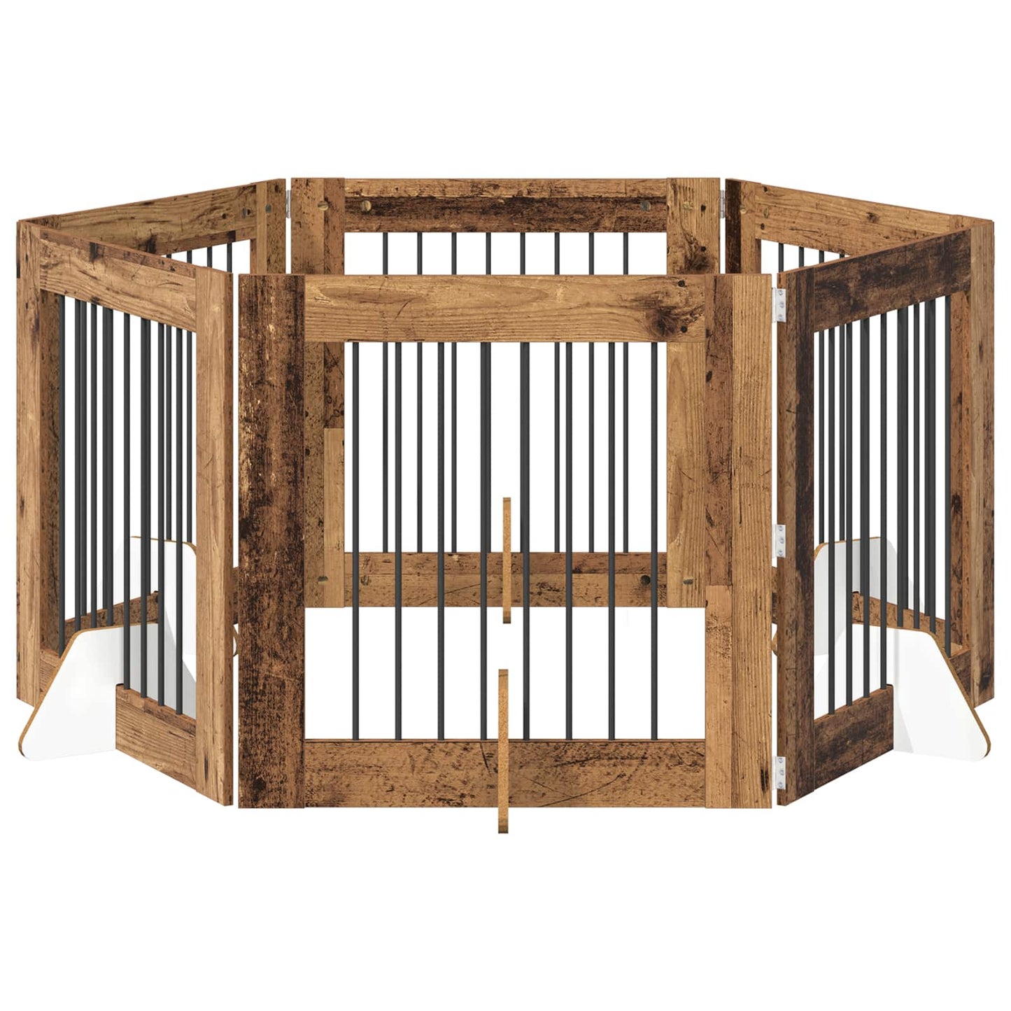 Hondenhekje met standaards 6 pcs Oud hout 80 x 80 cm is nu te koop bij PeponiXL, paradijselijk wonen!
