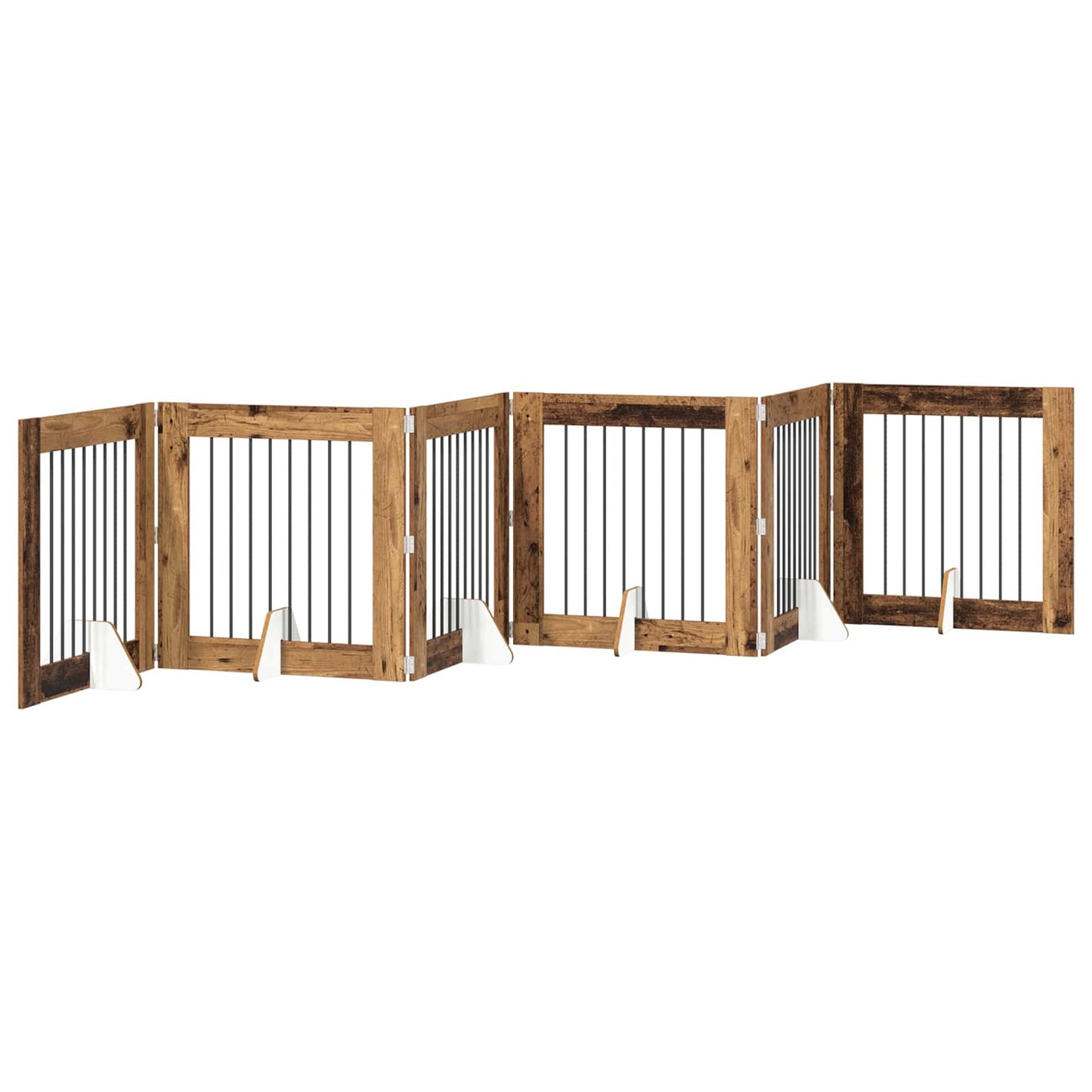 Hondenhekje met standaards 6 pcs Oud hout 80 x 80 cm is nu te koop bij PeponiXL, paradijselijk wonen!