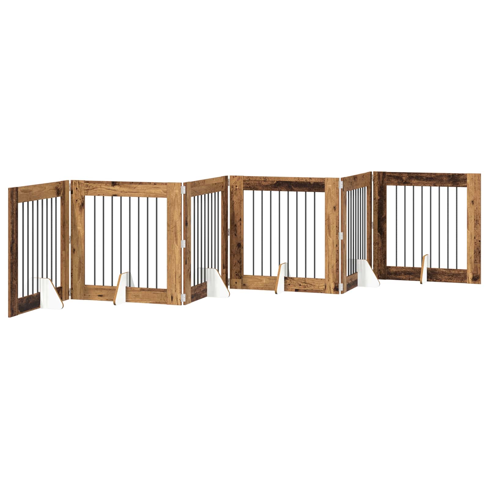 Hondenhekje met standaards 6 pcs Oud hout 80 x 80 cm is nu te koop bij PeponiXL, paradijselijk wonen!