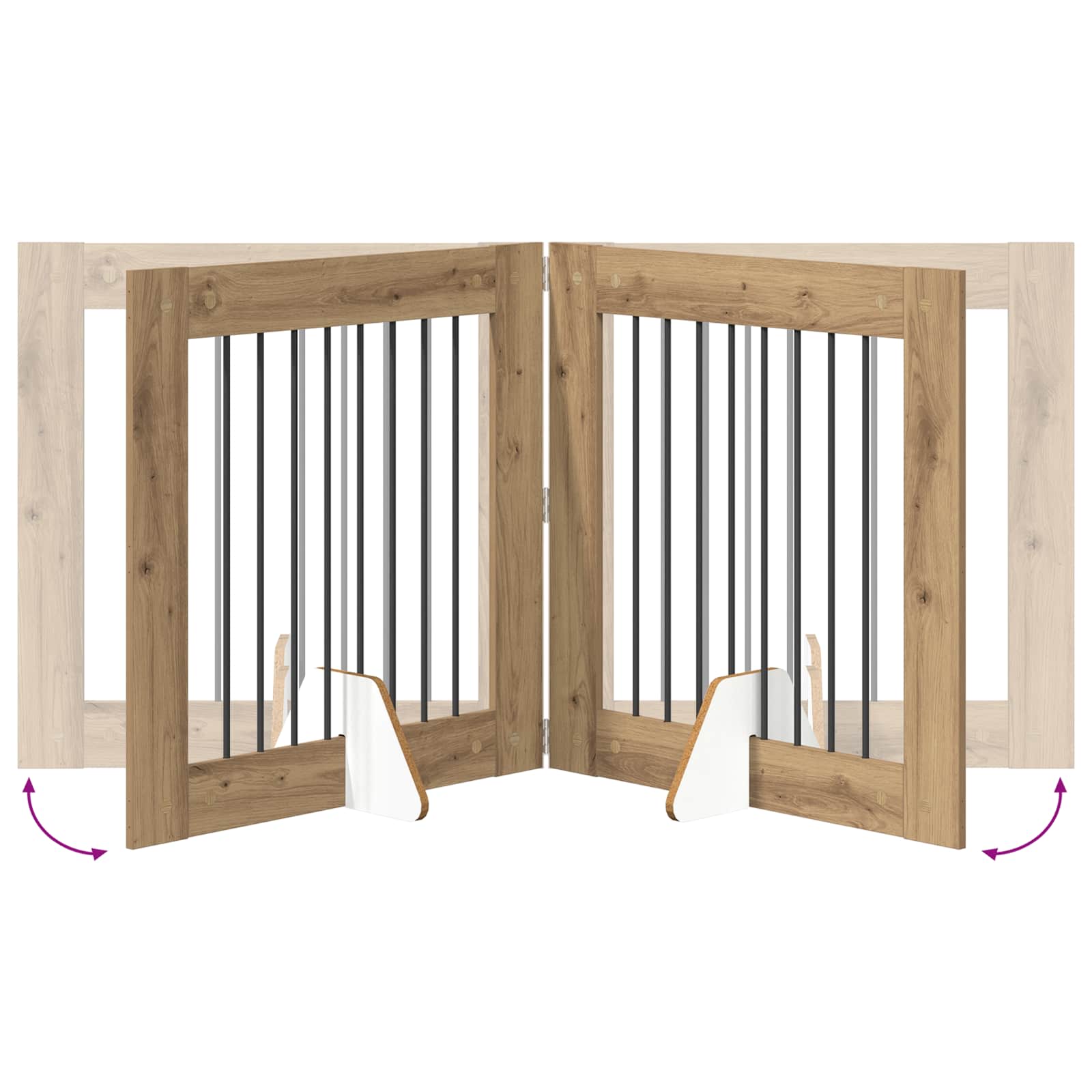Opvouwbaar hondenhek met standaards 6 pcs Artisanaal eiken is nu te koop bij PeponiXL, paradijselijk wonen!
