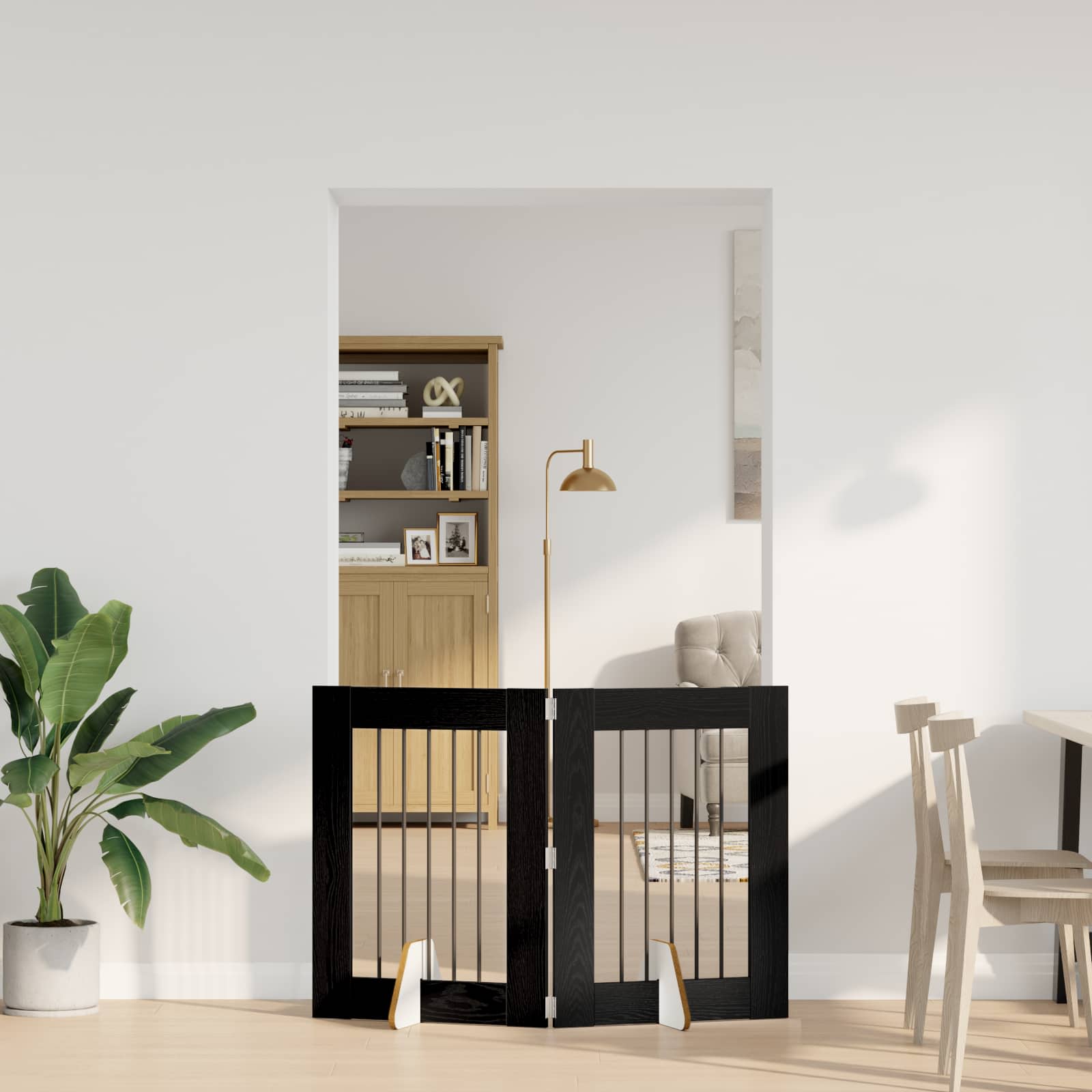 Hondenhekje met standaards 2 pcs Zwart eiken 60 x 80 cm is nu te koop bij PeponiXL, paradijselijk wonen!