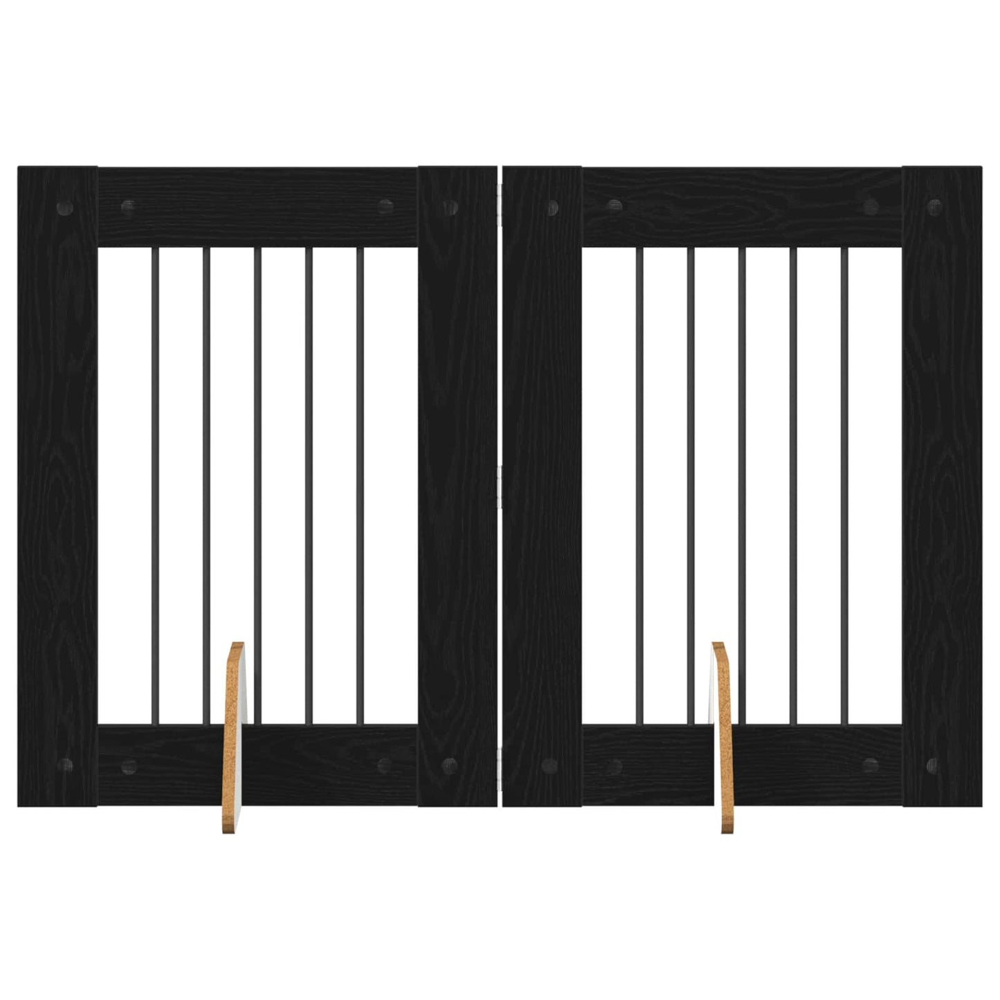 Hondenhekje met standaards 2 pcs Zwart eiken 60 x 80 cm is nu te koop bij PeponiXL, paradijselijk wonen!