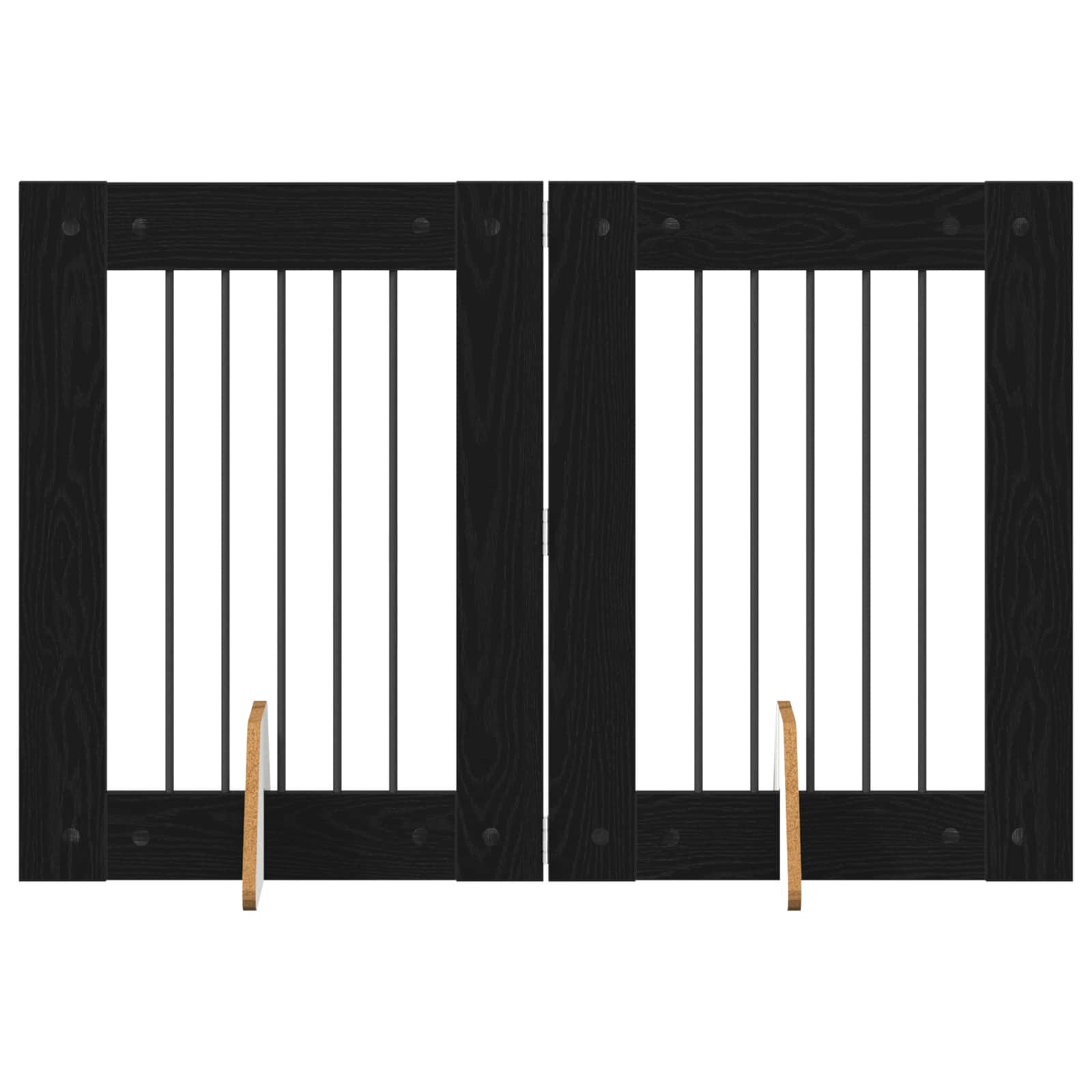 Hondenhekje met standaards 2 pcs Zwart eiken 60 x 80 cm is nu te koop bij PeponiXL, paradijselijk wonen!