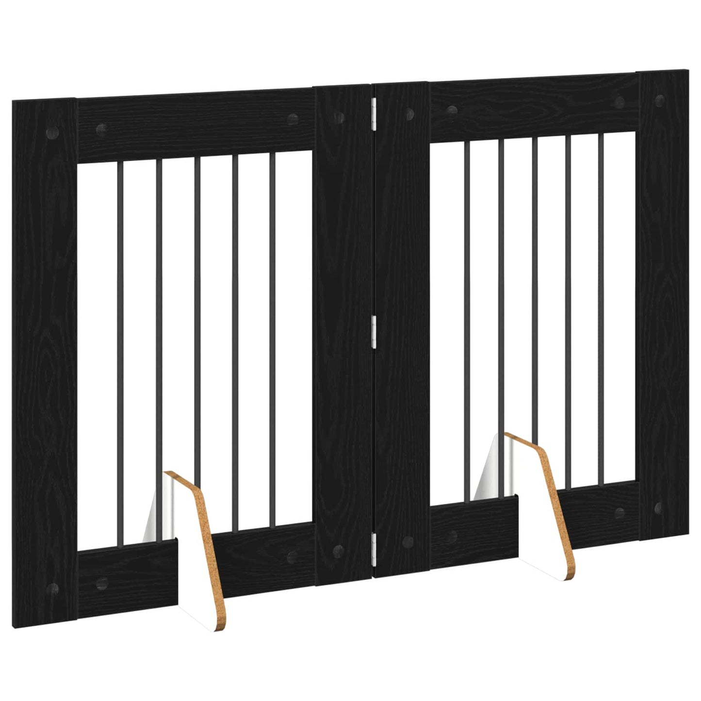 Hondenhekje met standaards 2 pcs Zwart eiken 60 x 80 cm is nu te koop bij PeponiXL, paradijselijk wonen!