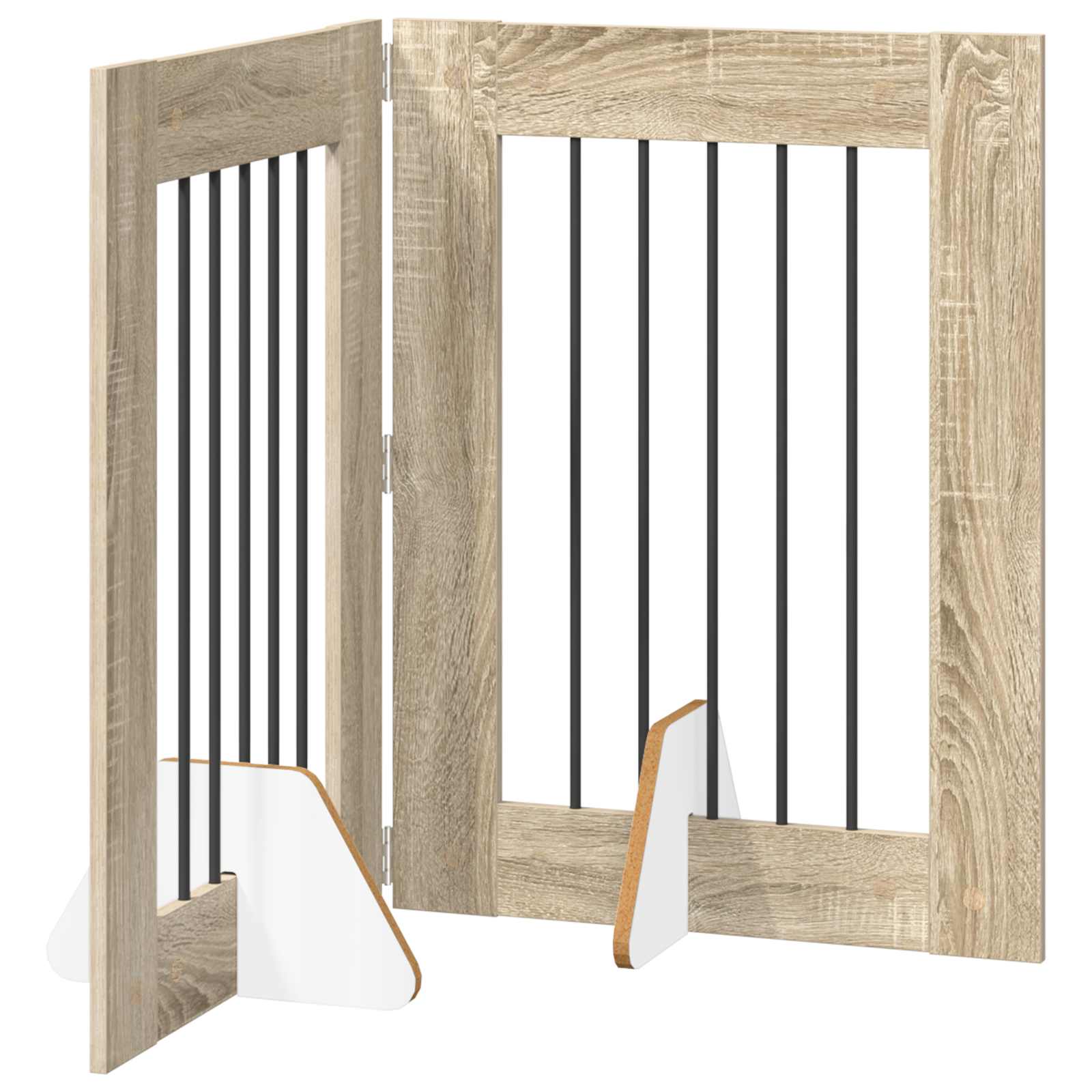 Opvouwbaar hondenhek met standaards 2 pcs Sonoma Eiken 120,5 cm is nu te koop bij PeponiXL, paradijselijk wonen!