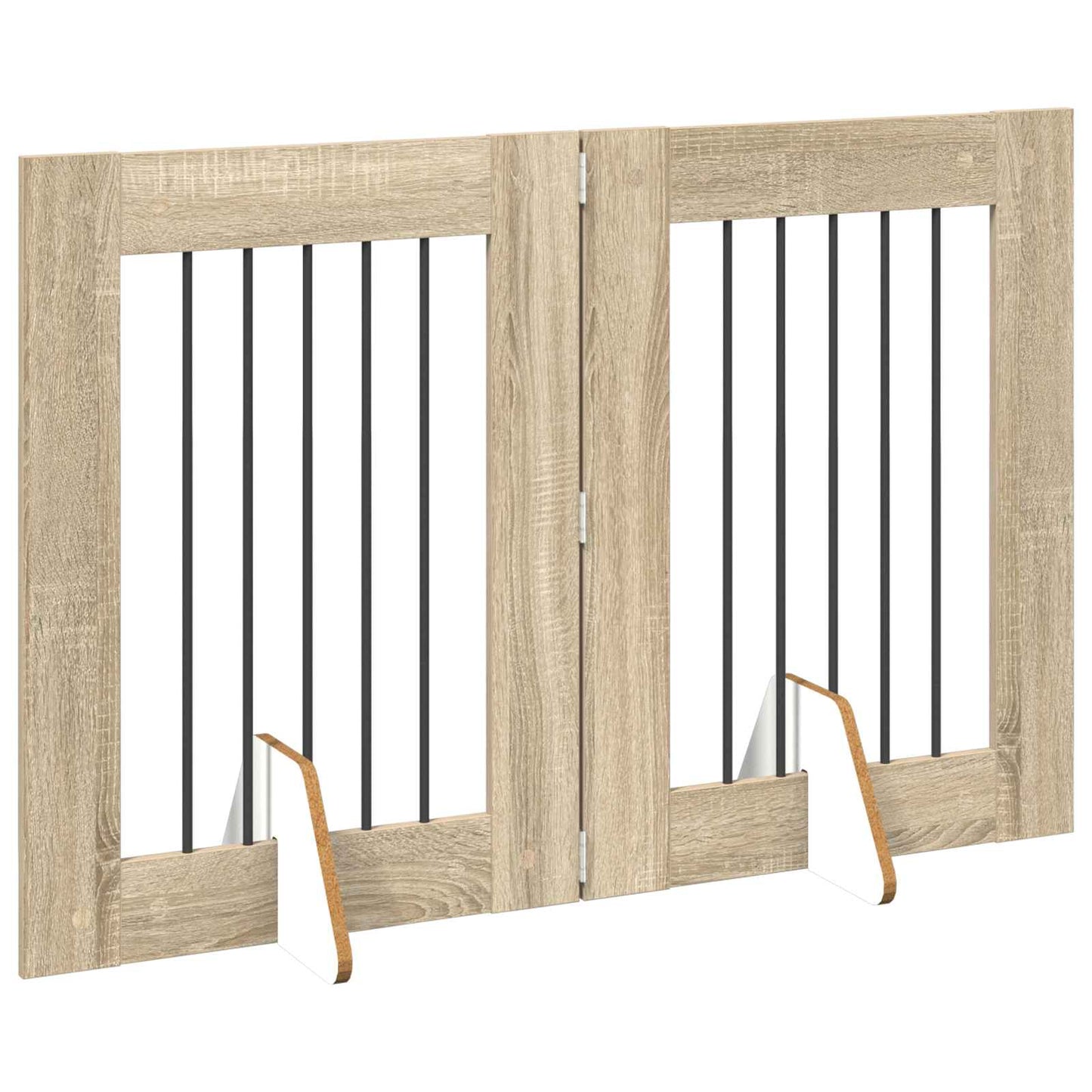 Opvouwbaar hondenhek met standaards 2 pcs Sonoma Eiken 120,5 cm is nu te koop bij PeponiXL, paradijselijk wonen!