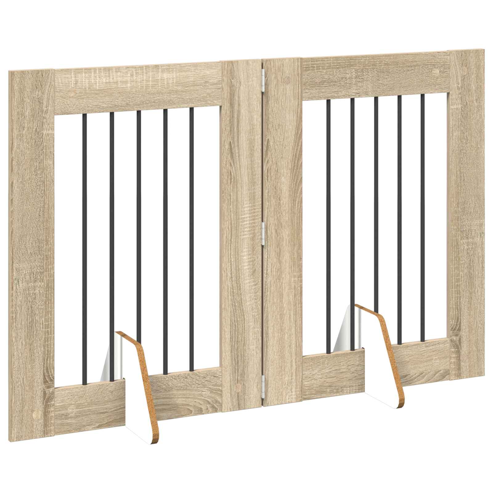Opvouwbaar hondenhek met standaards 2 pcs Sonoma Eiken 120,5 cm is nu te koop bij PeponiXL, paradijselijk wonen!