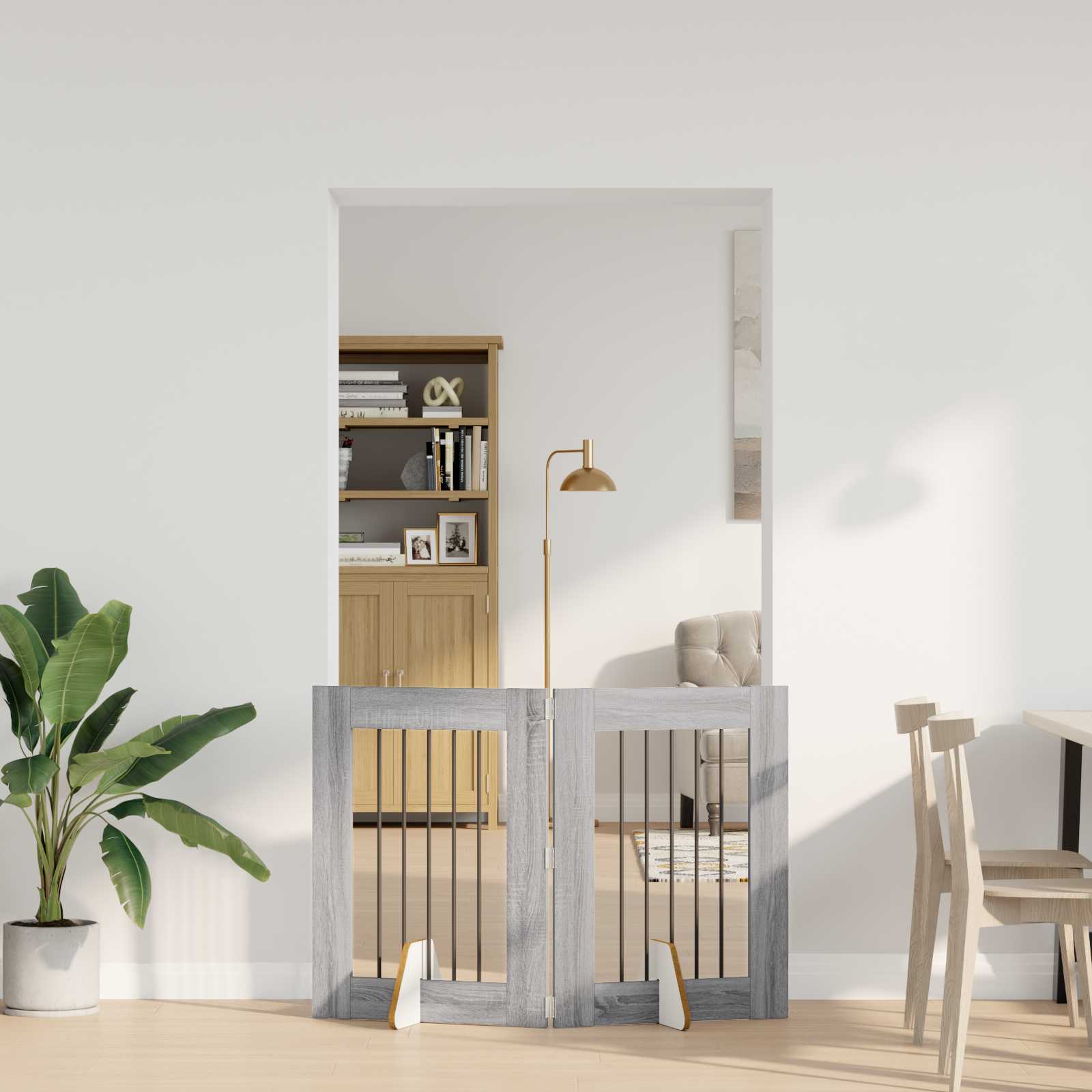 Hondenhekje met standaards 2 pcs Grijs sonoma 60 x 80 cm is nu te koop bij PeponiXL, paradijselijk wonen!