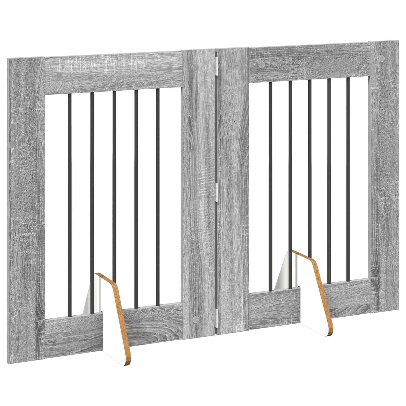 Hondenhekje met standaards 2 pcs Grijs sonoma 60 x 80 cm is nu te koop bij PeponiXL, paradijselijk wonen!