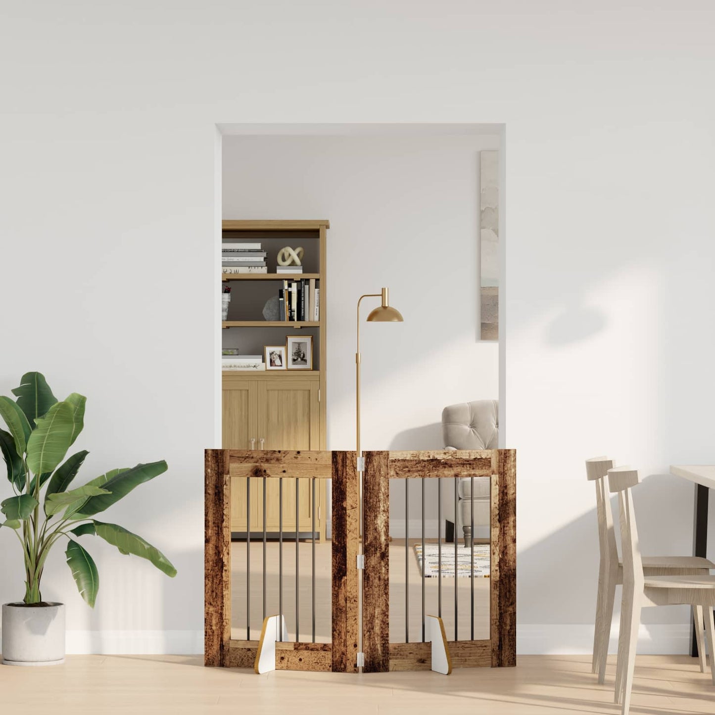 Hondenhekje met standaards 2 pcs Oud hout 60 x 80 cm is nu te koop bij PeponiXL, paradijselijk wonen!