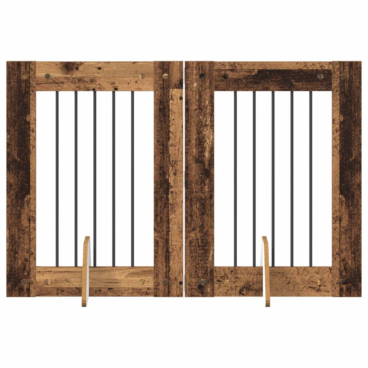 Hondenhekje met standaards 2 pcs Oud hout 60 x 80 cm is nu te koop bij PeponiXL, paradijselijk wonen!