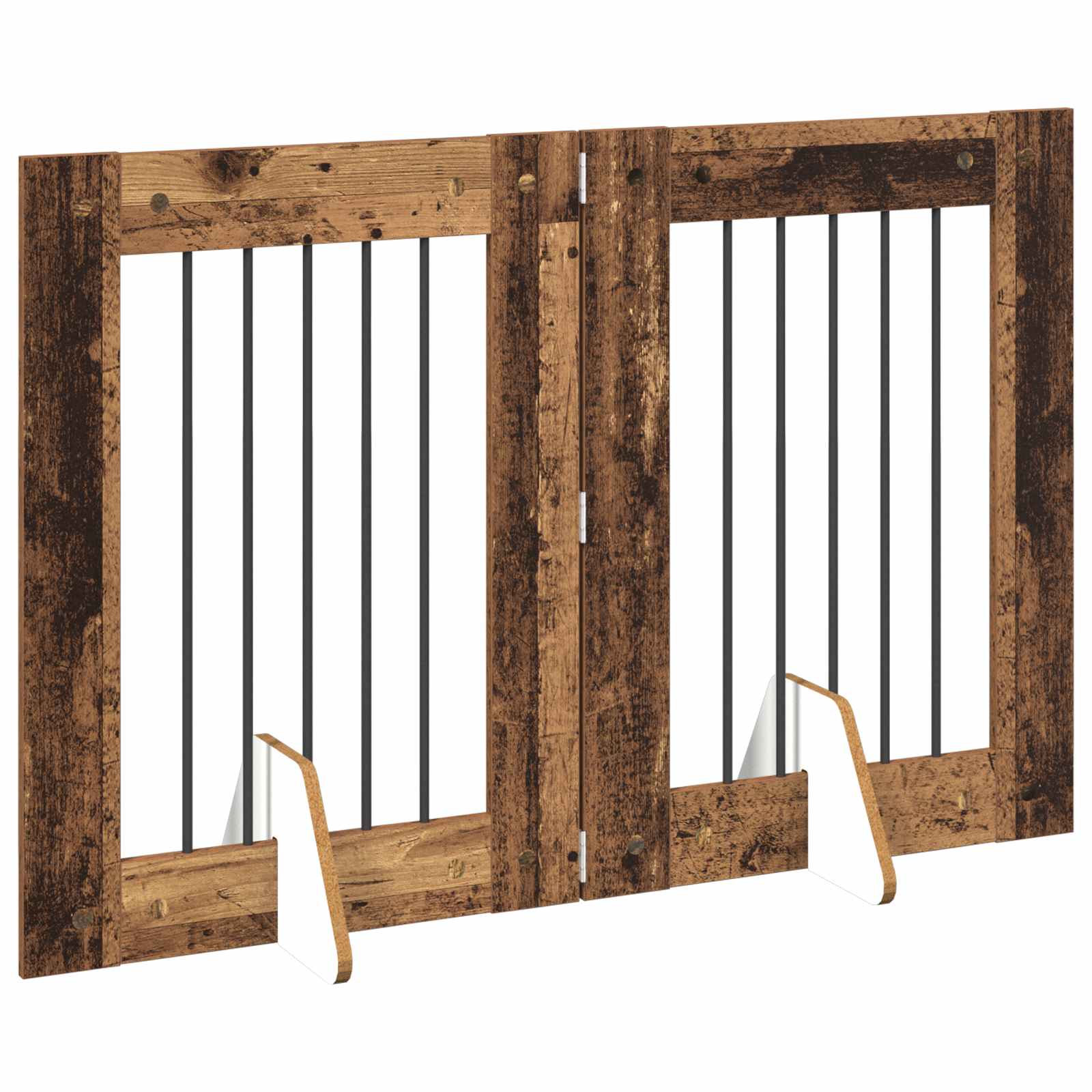Hondenhekje met standaards 2 pcs Oud hout 60 x 80 cm is nu te koop bij PeponiXL, paradijselijk wonen!