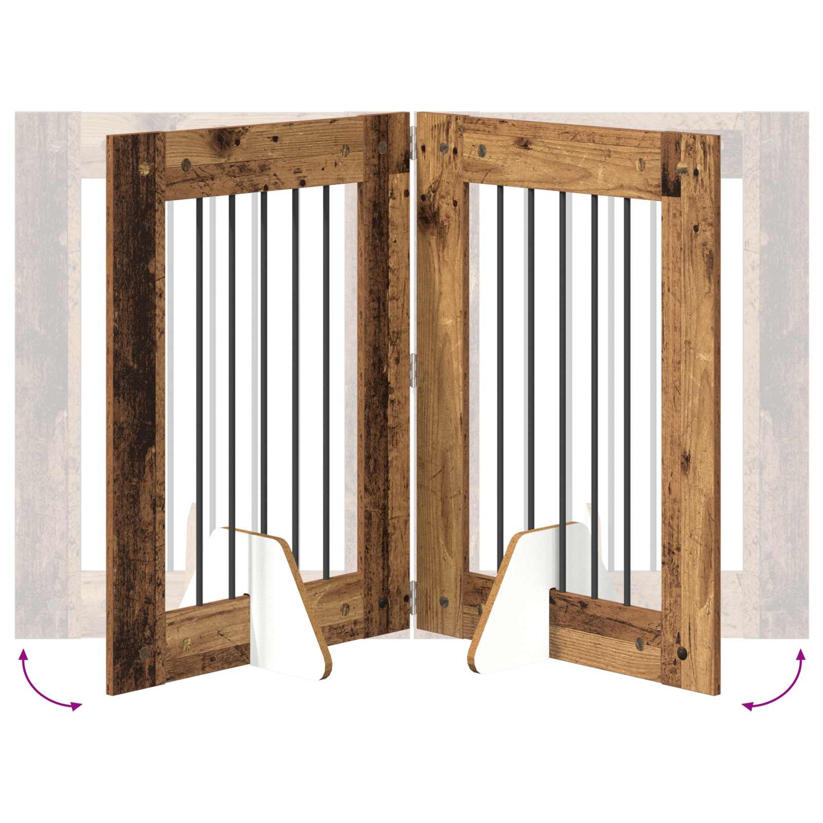 Hondenhekje met standaards 2 pcs Oud hout 60 x 80 cm is nu te koop bij PeponiXL, paradijselijk wonen!