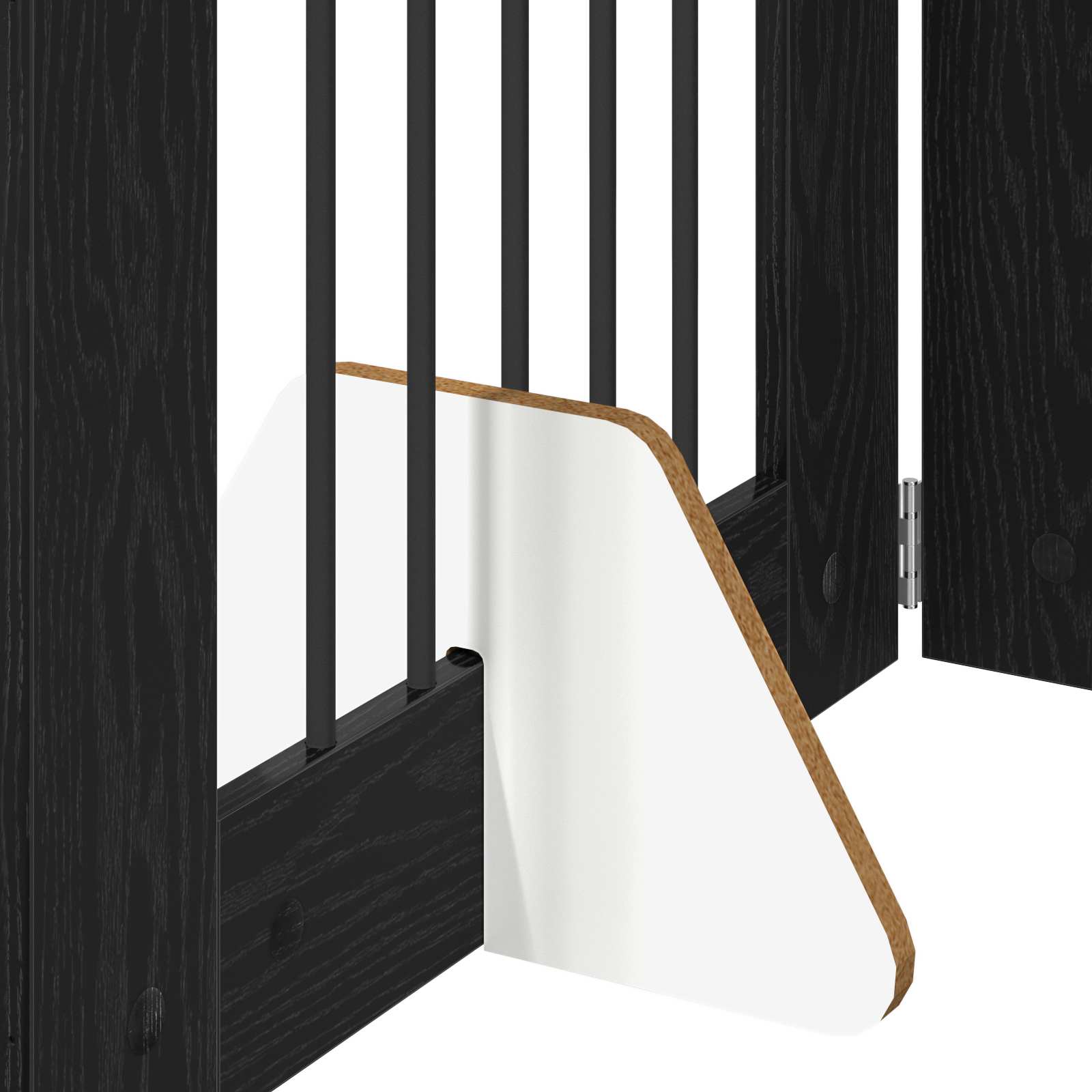 Hondenhekje met standaards 4 pcs Zwart eiken 60 x 80 cm is nu te koop bij PeponiXL, paradijselijk wonen!