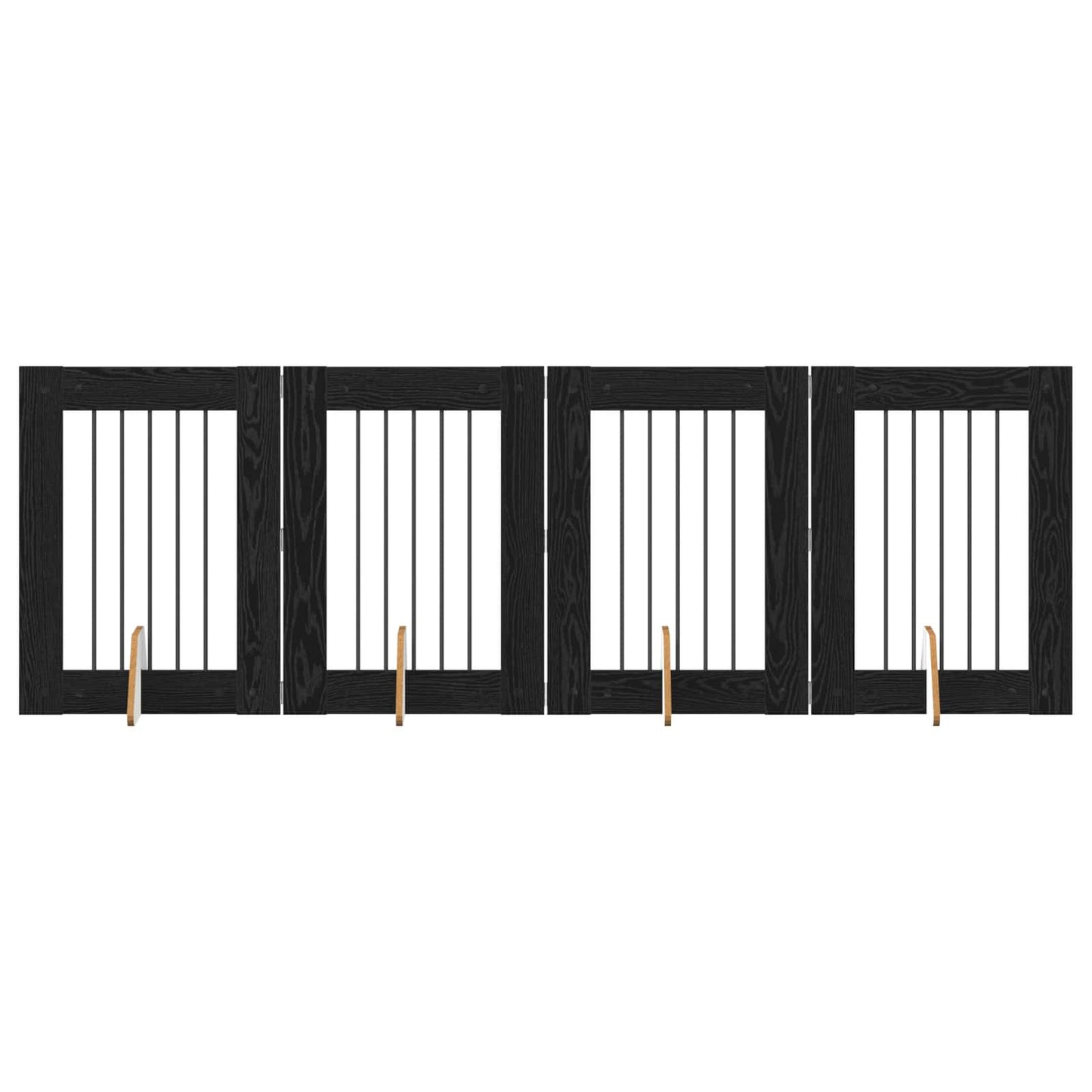 Hondenhekje met standaards 4 pcs Zwart eiken 60 x 80 cm is nu te koop bij PeponiXL, paradijselijk wonen!