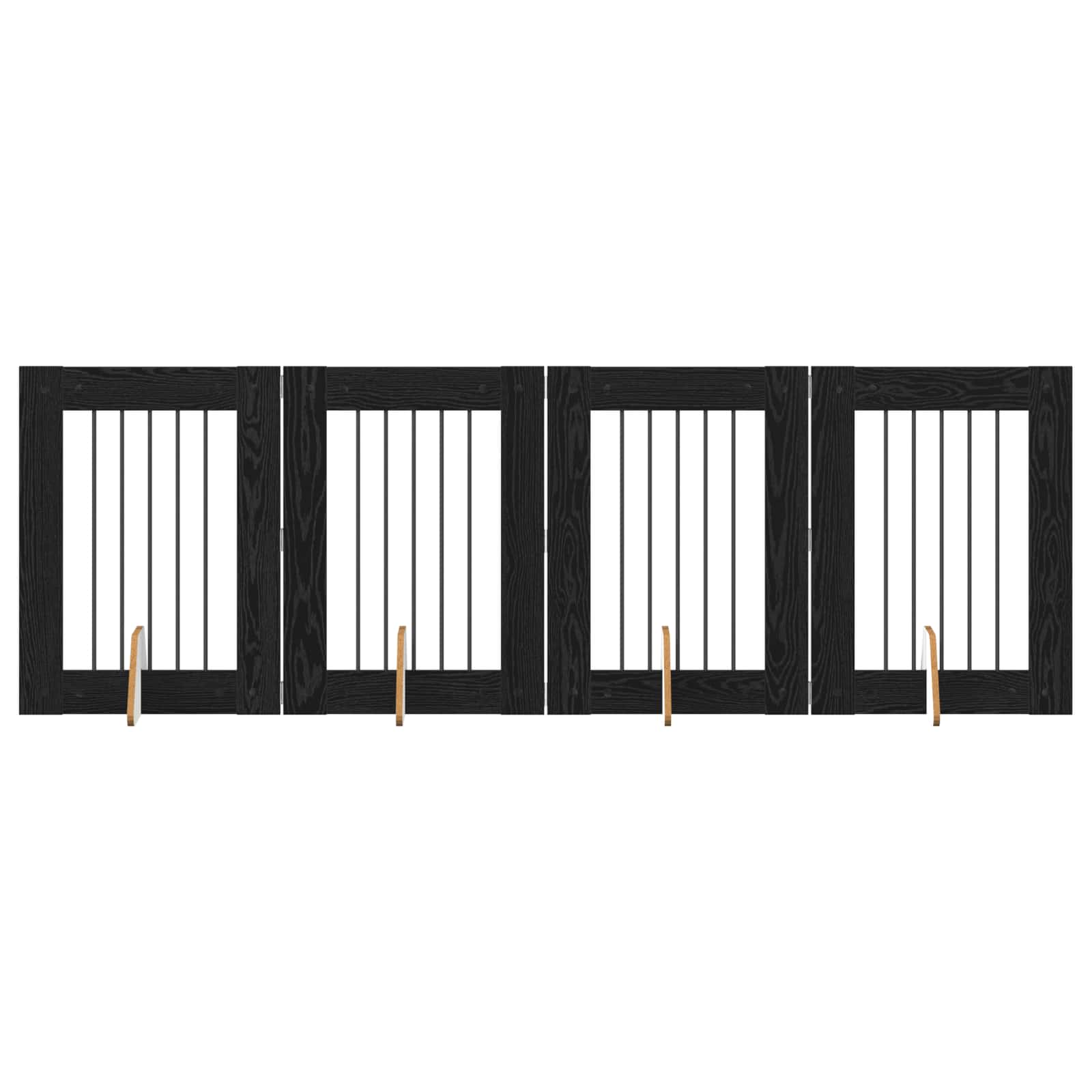 Hondenhekje met standaards 4 pcs Zwart eiken 60 x 80 cm is nu te koop bij PeponiXL, paradijselijk wonen!