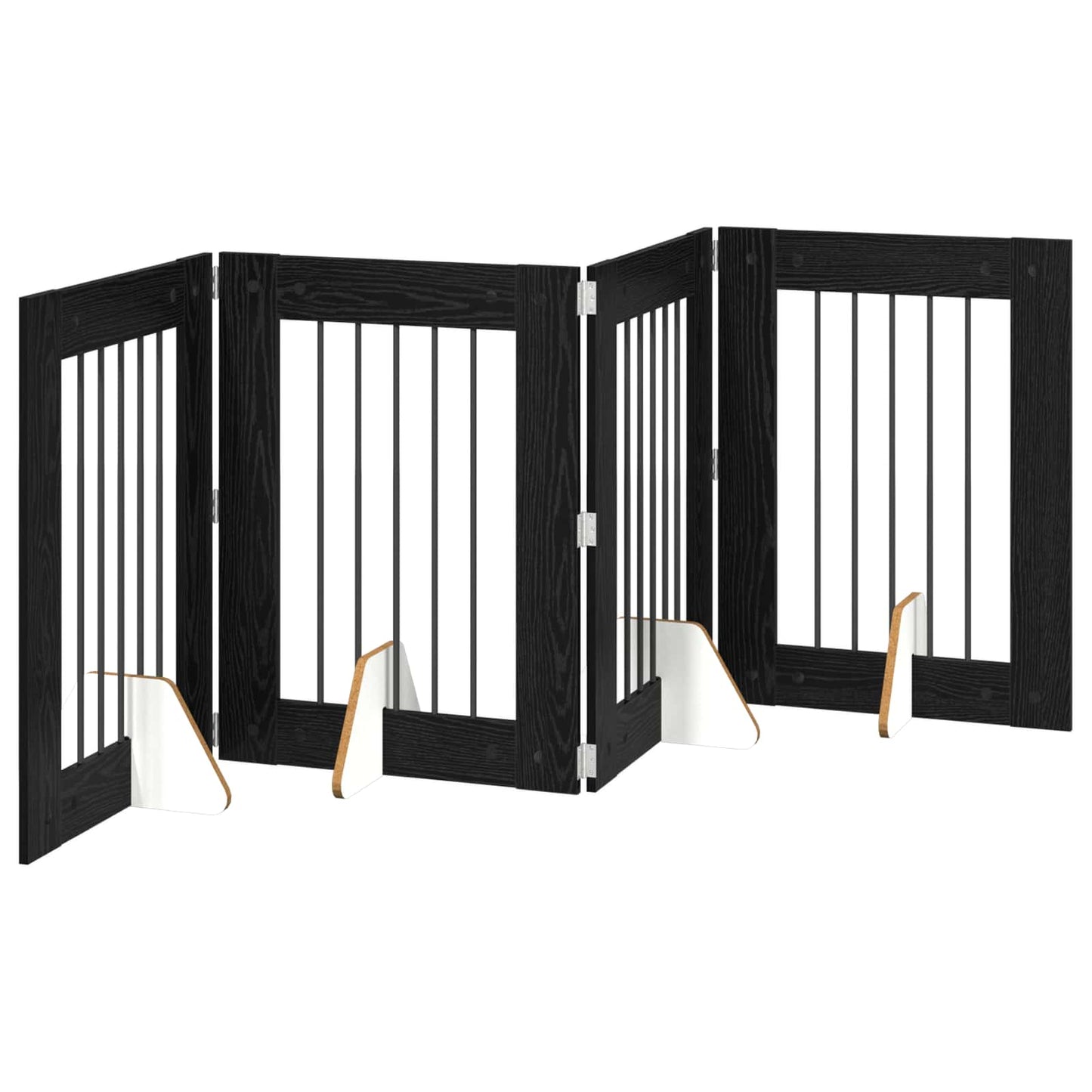 Hondenhekje met standaards 4 pcs Zwart eiken 60 x 80 cm is nu te koop bij PeponiXL, paradijselijk wonen!