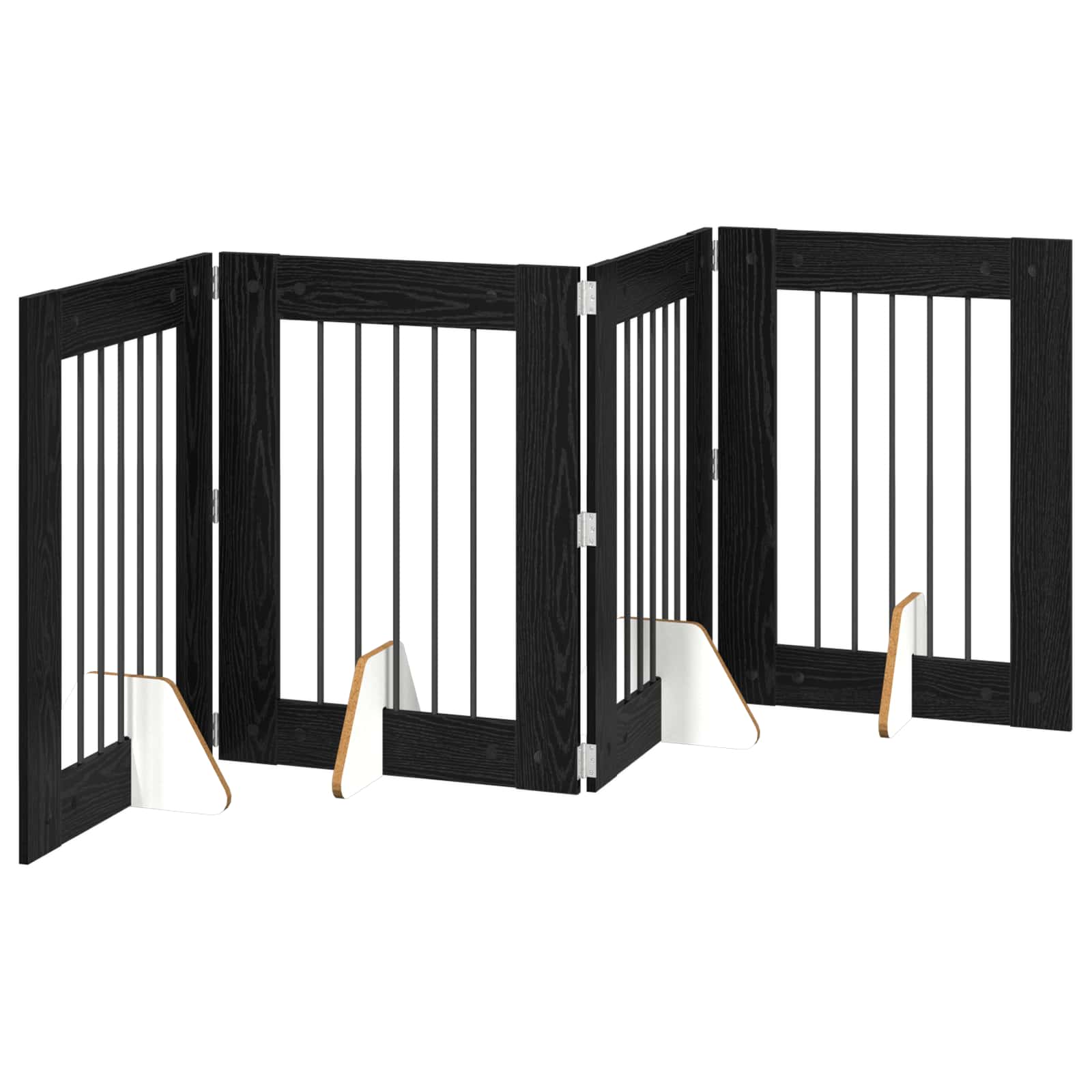 Hondenhekje met standaards 4 pcs Zwart eiken 60 x 80 cm is nu te koop bij PeponiXL, paradijselijk wonen!