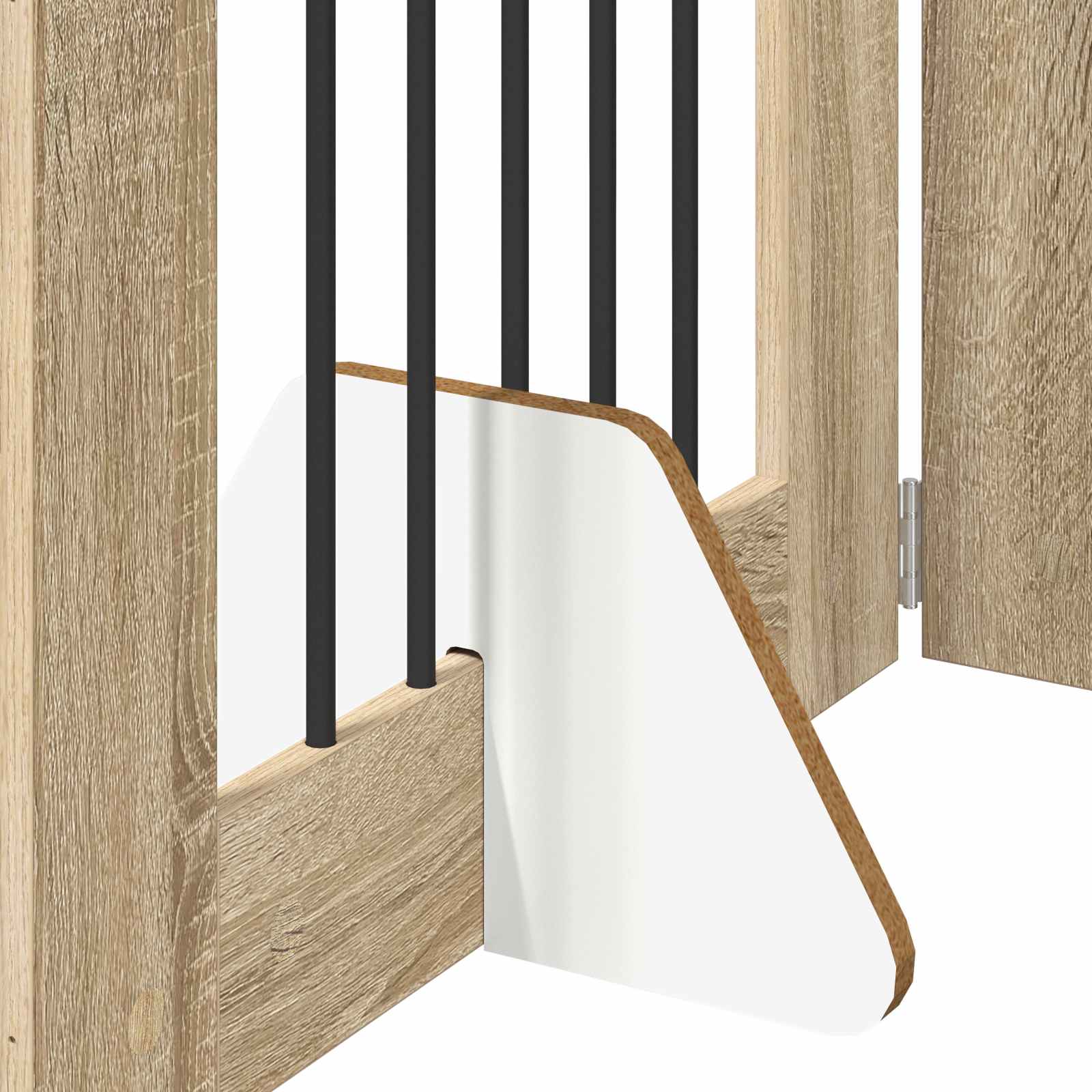 Opvouwbaar hondenhek met standaards 4 pcs Sonoma Eiken 241 cm is nu te koop bij PeponiXL, paradijselijk wonen!
