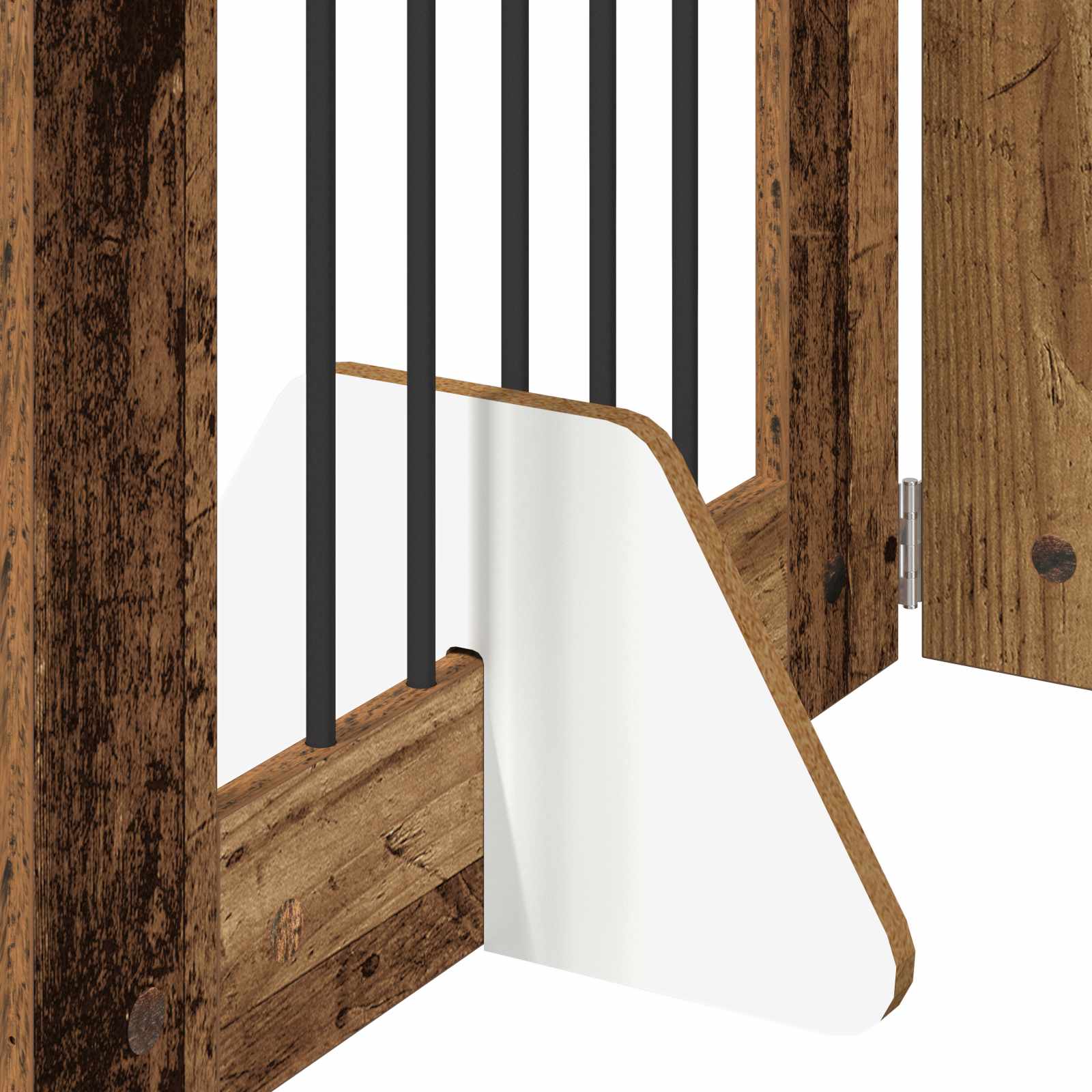 Hondenhekje met standaards 4 pcs Oud hout 60 x 80 cm is nu te koop bij PeponiXL, paradijselijk wonen!