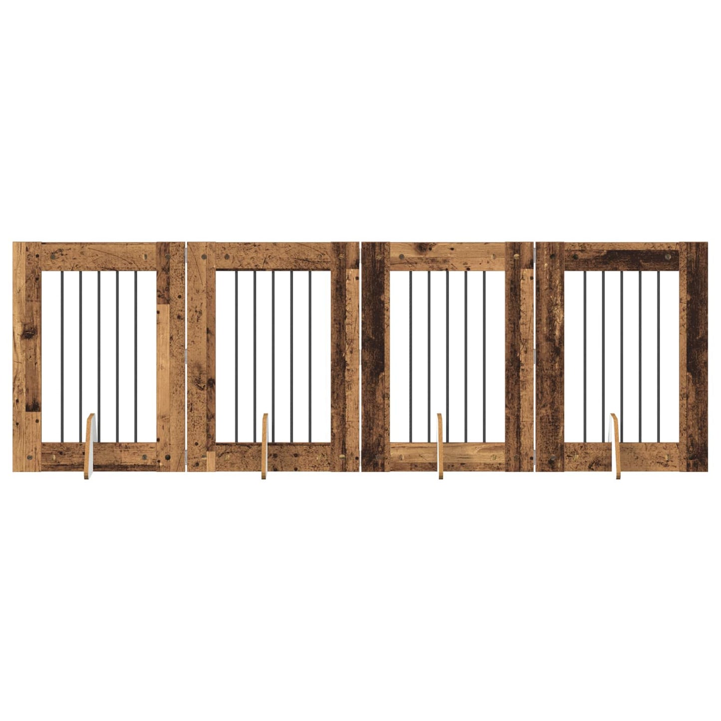 Hondenhekje met standaards 4 pcs Oud hout 60 x 80 cm is nu te koop bij PeponiXL, paradijselijk wonen!