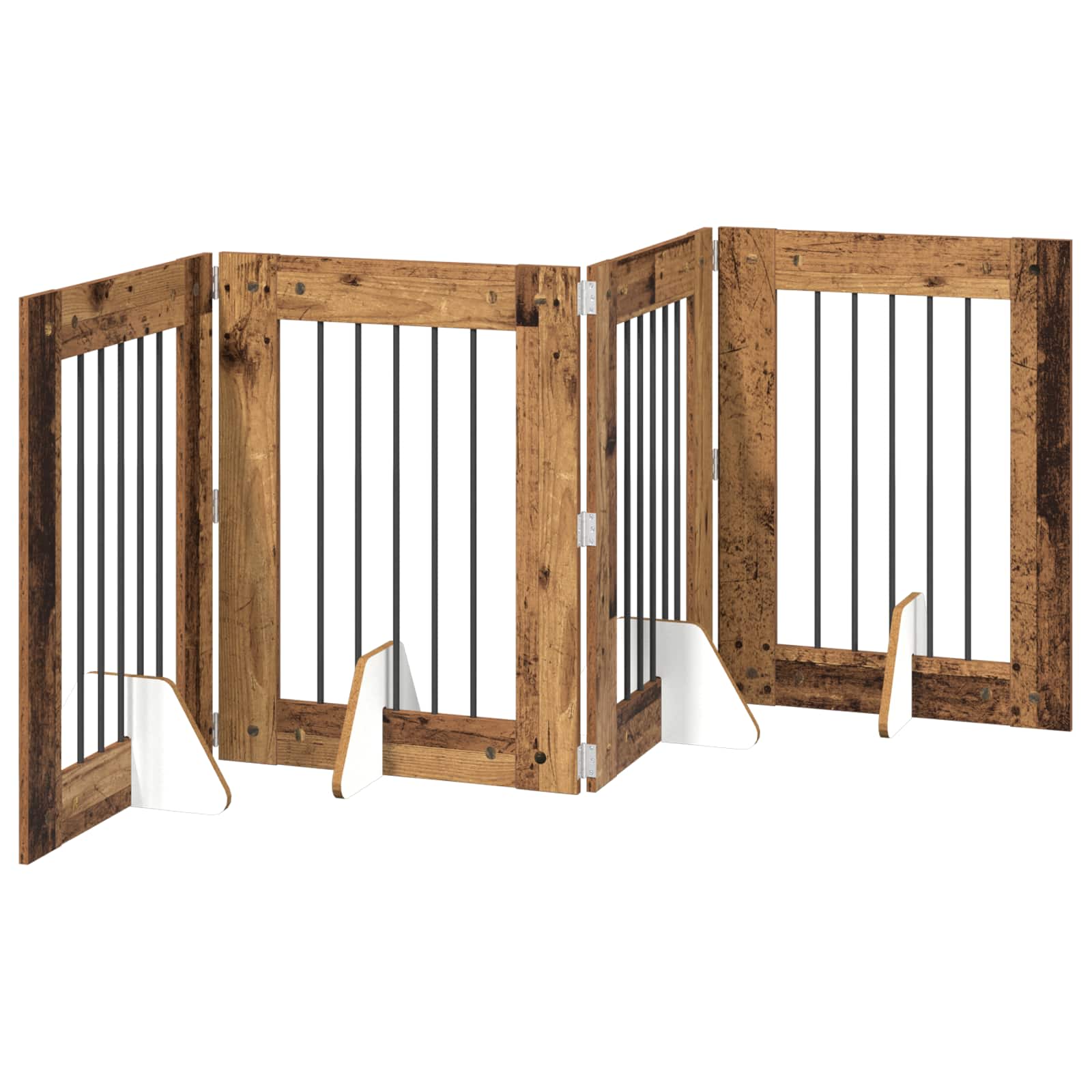 Hondenhekje met standaards 4 pcs Oud hout 60 x 80 cm is nu te koop bij PeponiXL, paradijselijk wonen!