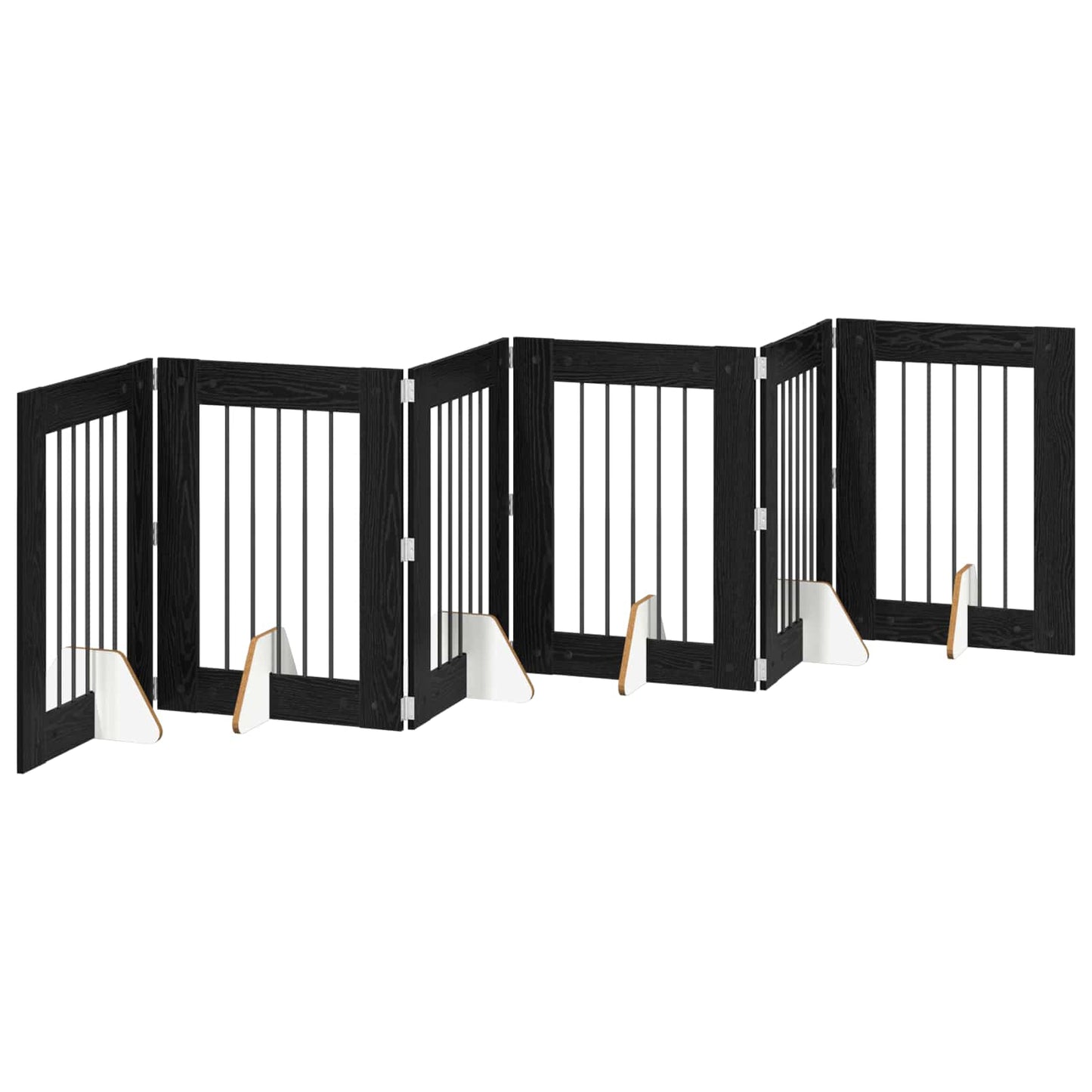 Hondenhekje met standaards 6 pcs Zwart eiken 60 x 80 cm is nu te koop bij PeponiXL, paradijselijk wonen!