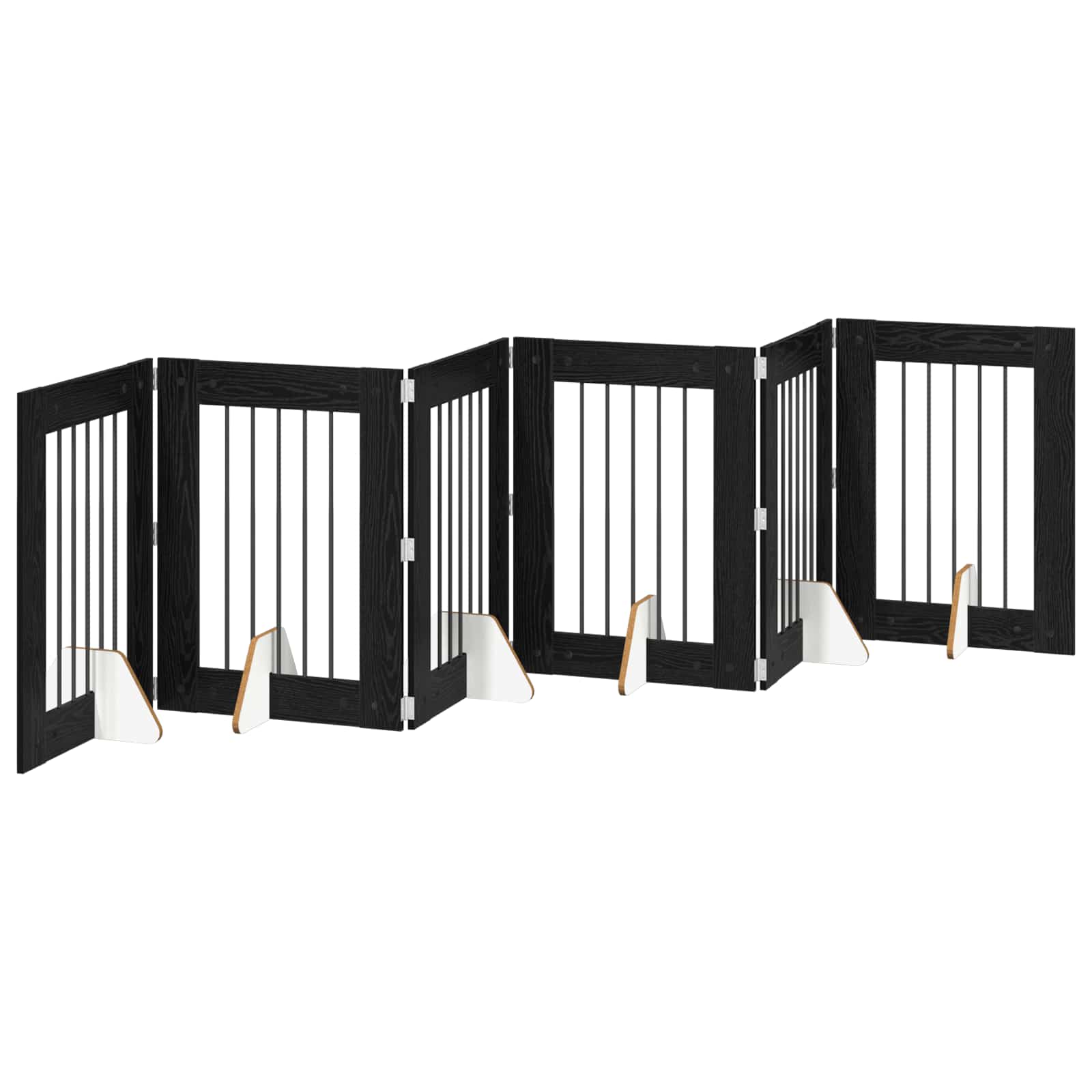 Hondenhekje met standaards 6 pcs Zwart eiken 60 x 80 cm is nu te koop bij PeponiXL, paradijselijk wonen!