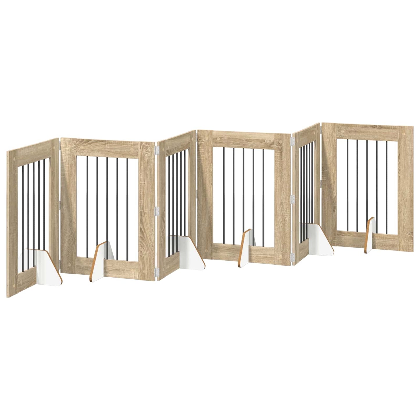Opvouwbaar hondenhek met standaards 6 pcs Sonoma Eiken 362 cm is nu te koop bij PeponiXL, paradijselijk wonen!