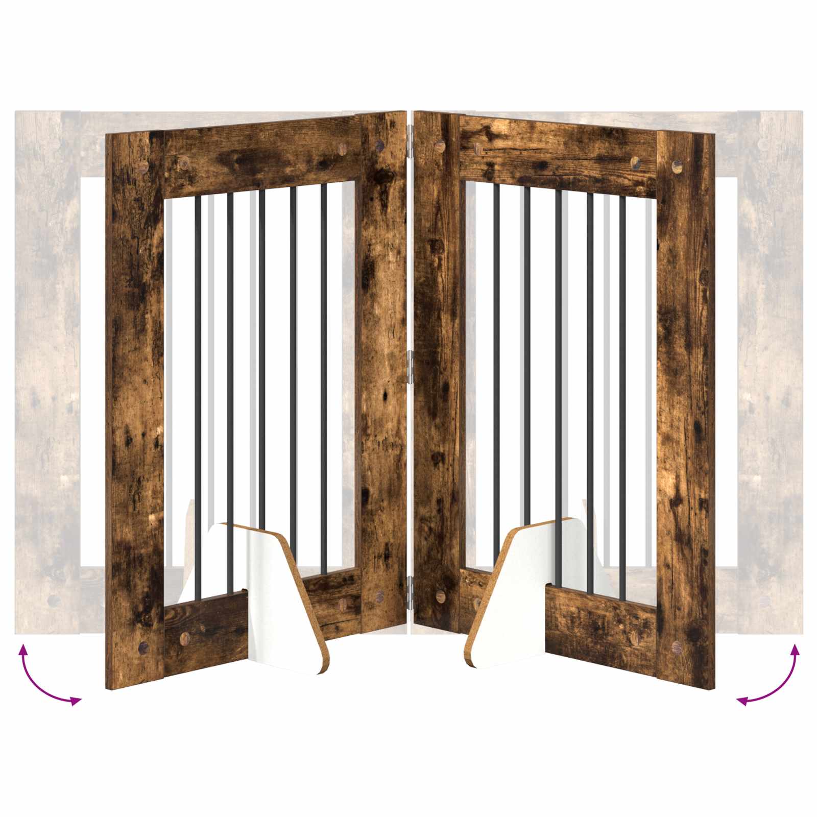 Hondenhekje met standaards 6 pcs Gerookt eiken 60 x 80 cm is nu te koop bij PeponiXL, paradijselijk wonen!