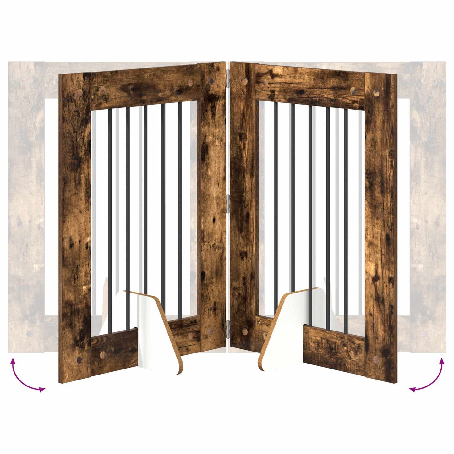 Hondenhekje met standaards 6 pcs Gerookt eiken 60 x 80 cm is nu te koop bij PeponiXL, paradijselijk wonen!