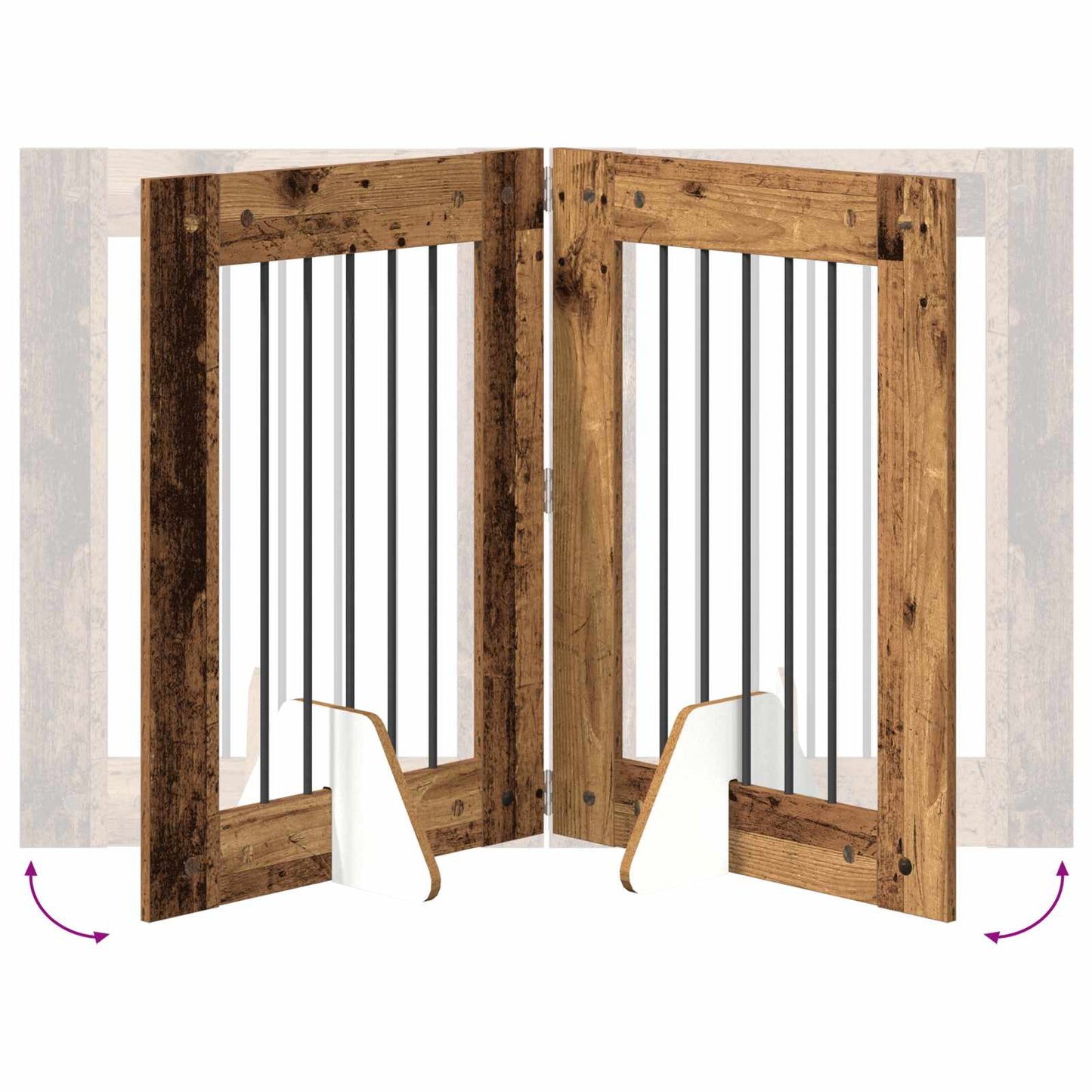 Hondenhekje met standaards 6 pcs Oud hout 60 x 80 cm is nu te koop bij PeponiXL, paradijselijk wonen!