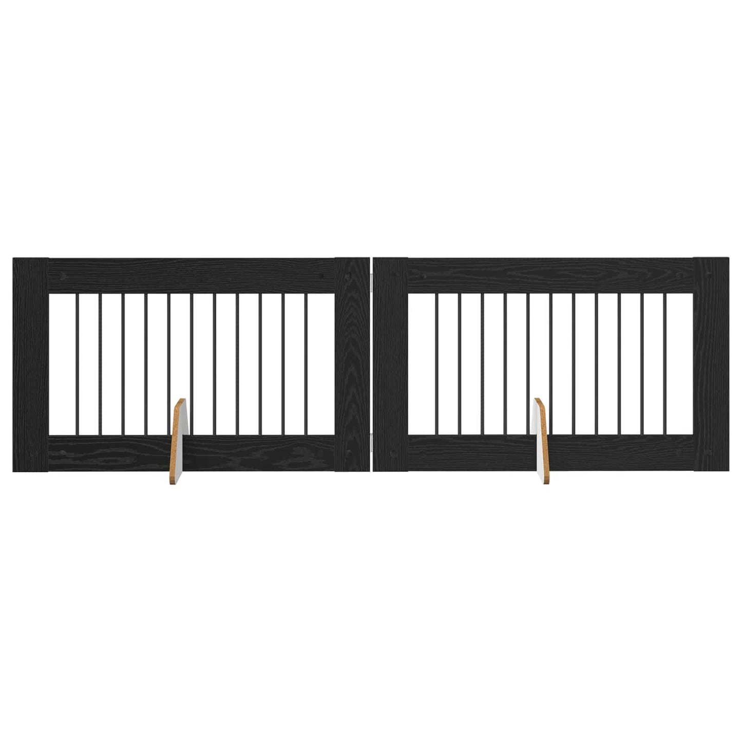 Hondenhekje met standaards 2 pcs Zwart eiken 100 x 60 cm is nu te koop bij PeponiXL, paradijselijk wonen!