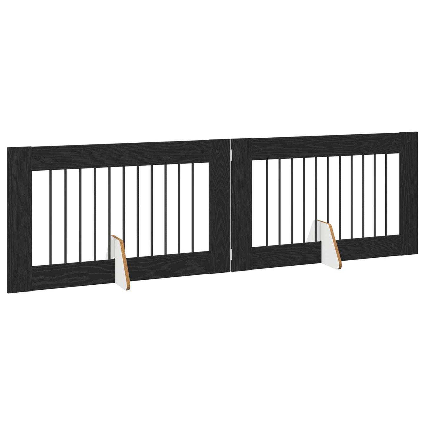 Hondenhekje met standaards 2 pcs Zwart eiken 100 x 60 cm is nu te koop bij PeponiXL, paradijselijk wonen!