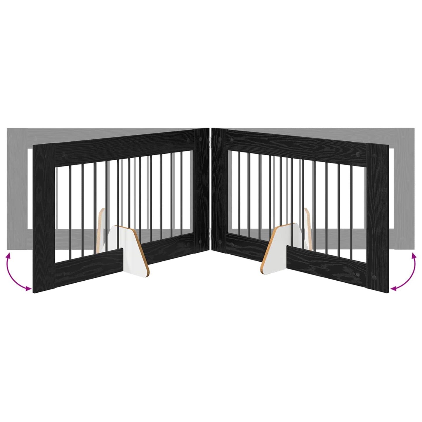 Hondenhekje met standaards 2 pcs Zwart eiken 100 x 60 cm is nu te koop bij PeponiXL, paradijselijk wonen!