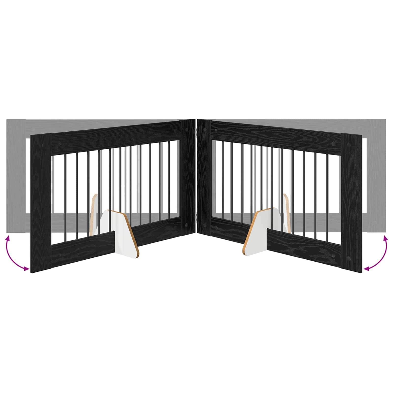 Hondenhekje met standaards 2 pcs Zwart eiken 100 x 60 cm is nu te koop bij PeponiXL, paradijselijk wonen!