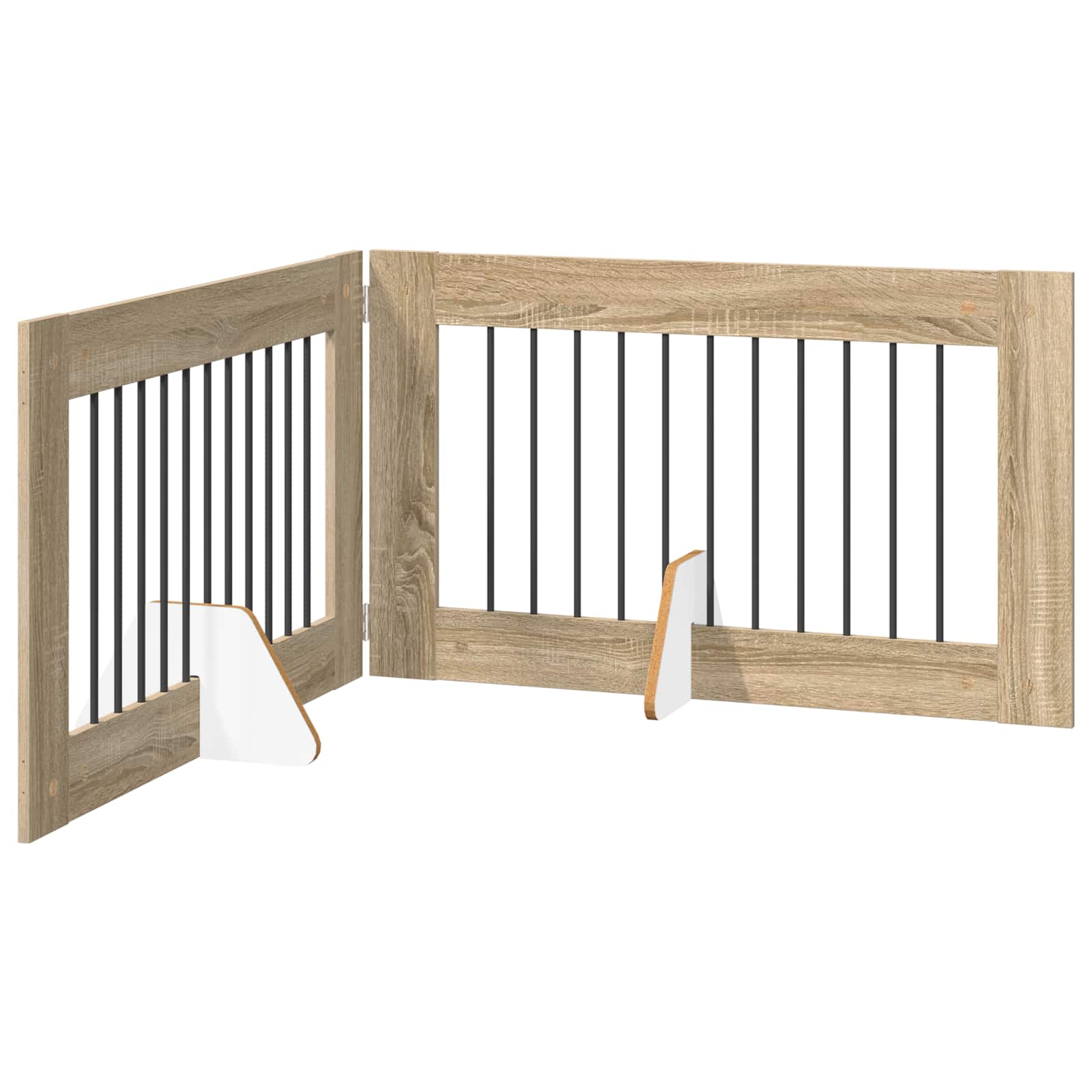 Opvouwbaar hondenhek met standaards 2 pcs Sonoma Eiken 200,5 cm is nu te koop bij PeponiXL, paradijselijk wonen!