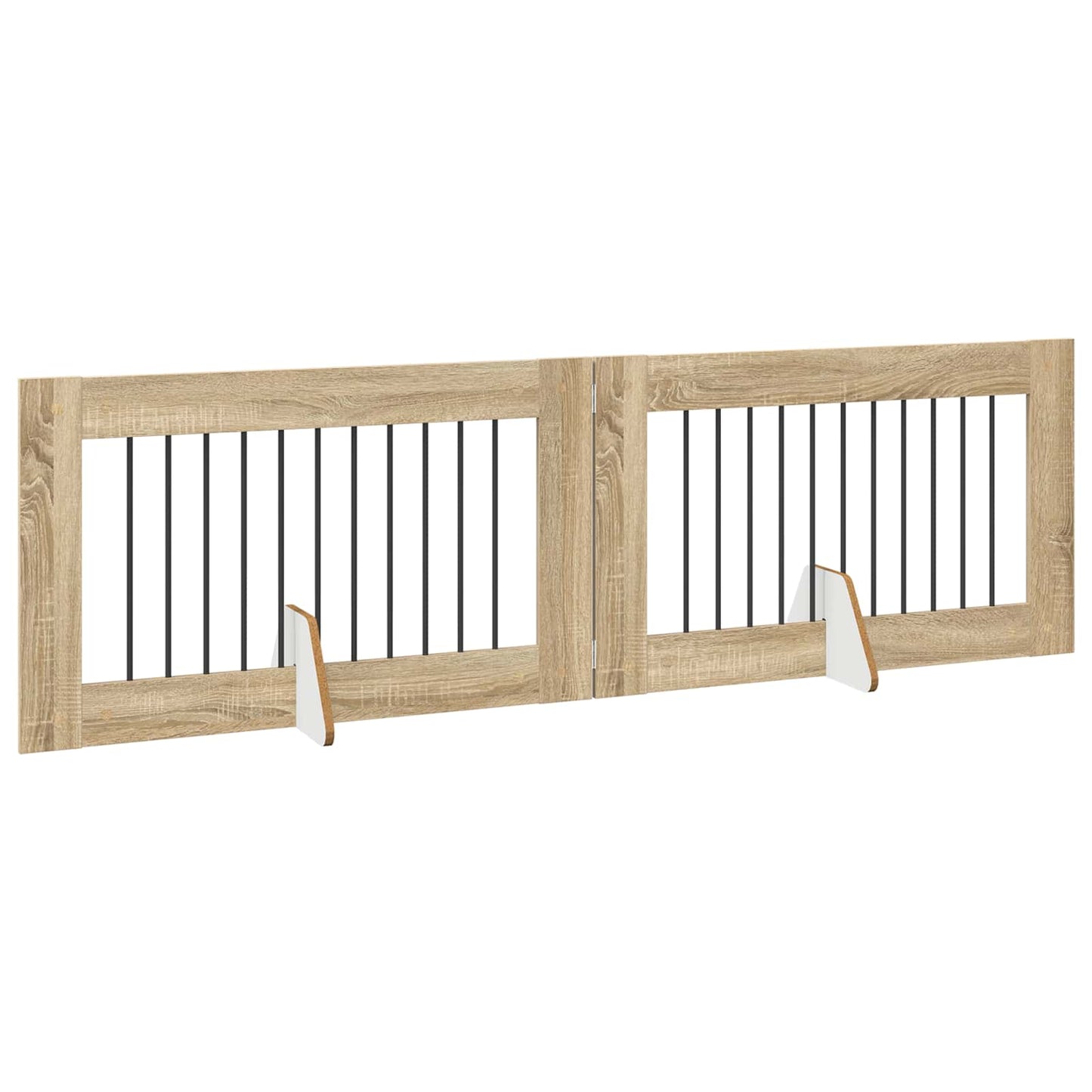 Opvouwbaar hondenhek met standaards 2 pcs Sonoma Eiken 200,5 cm is nu te koop bij PeponiXL, paradijselijk wonen!