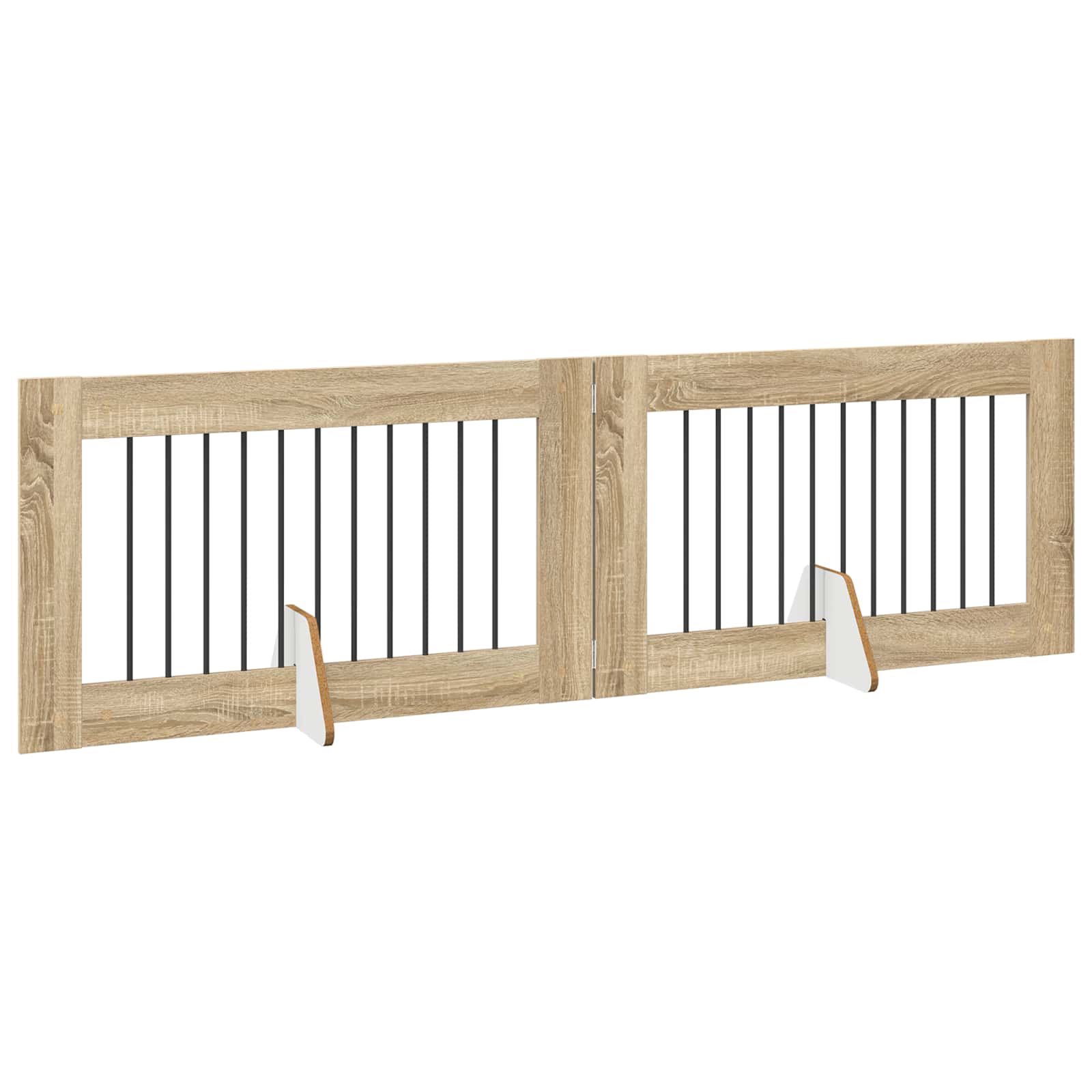 Opvouwbaar hondenhek met standaards 2 pcs Sonoma Eiken 200,5 cm is nu te koop bij PeponiXL, paradijselijk wonen!