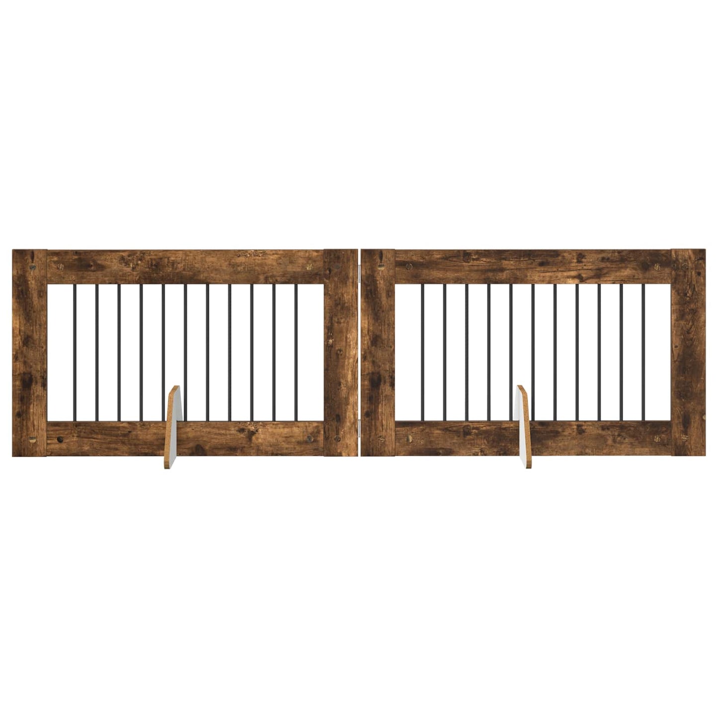 Hondenhekje met standaards 2 pcs Gerookt eiken 100 x 60 cm is nu te koop bij PeponiXL, paradijselijk wonen!